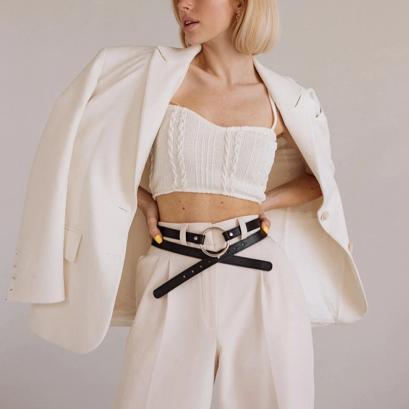 Leather Belt With Rings ELYSSARA — Handmade Leather Belt for Women | Brunetka Harness