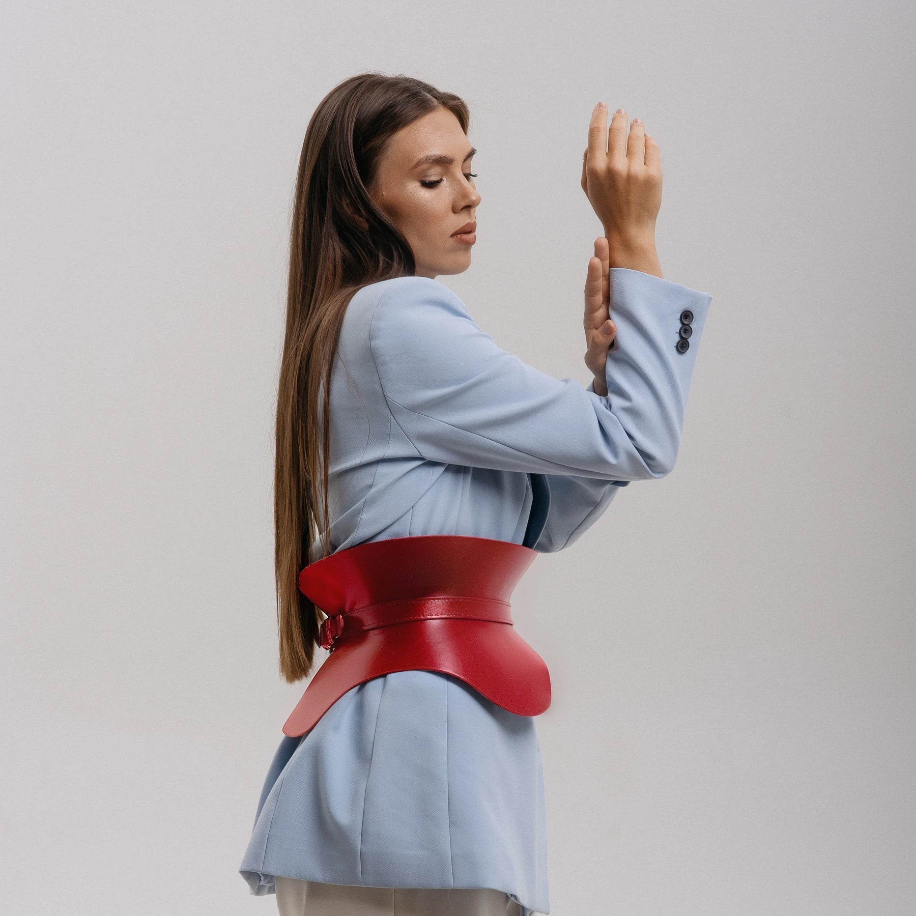 Leather Basque Belt Skirt CHLOE