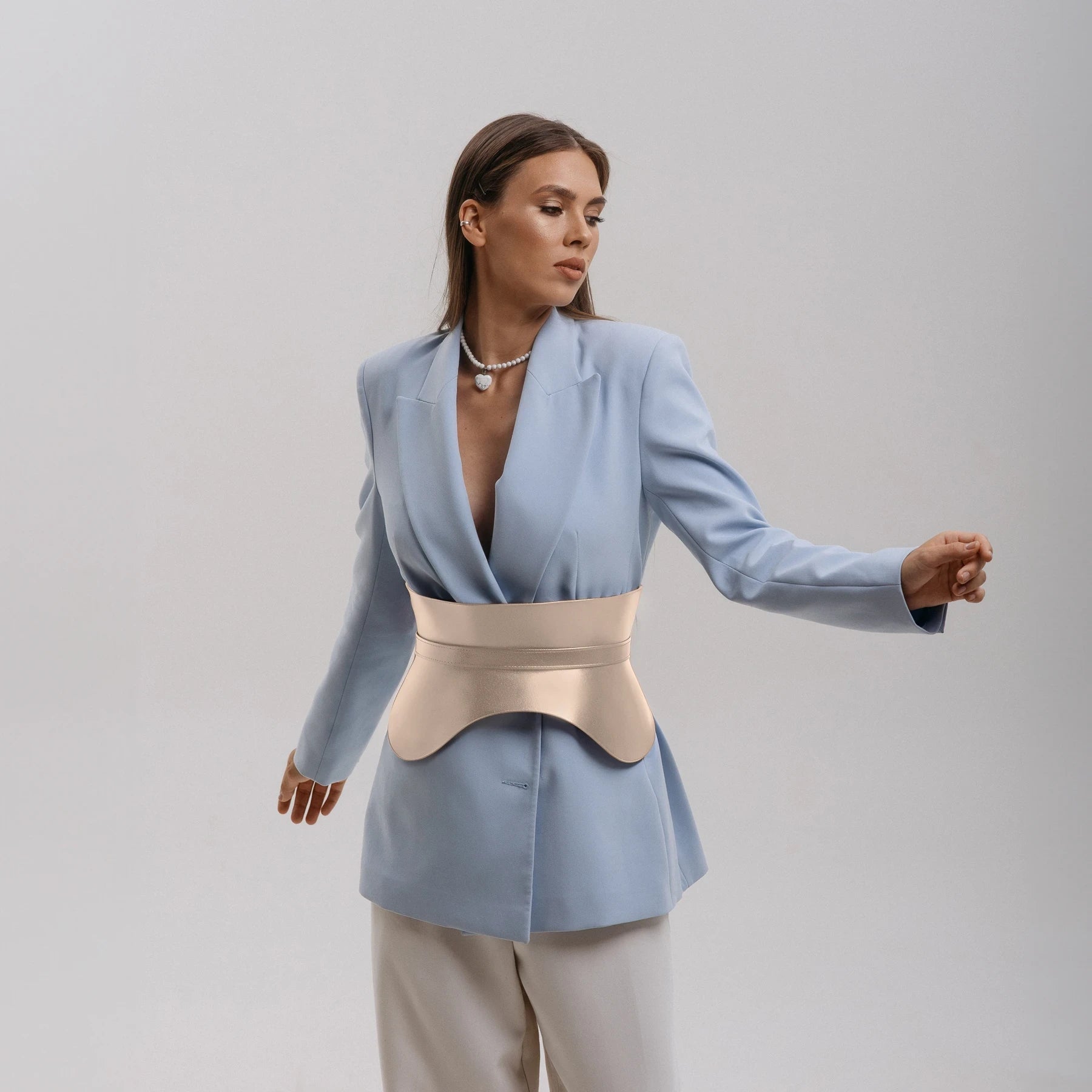 Leather Basque Belt Skirt CHLOE