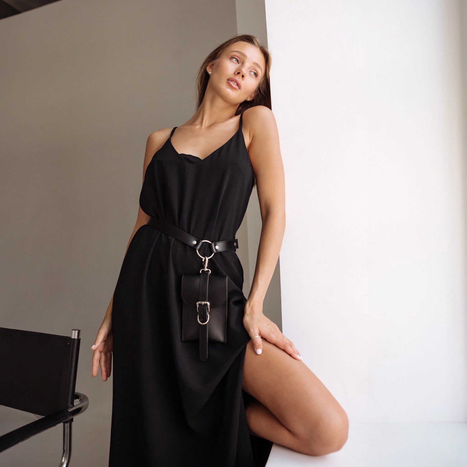 Leather Belt Bag VEL — Handmade Leather Bag for Women | Brunetka Harness