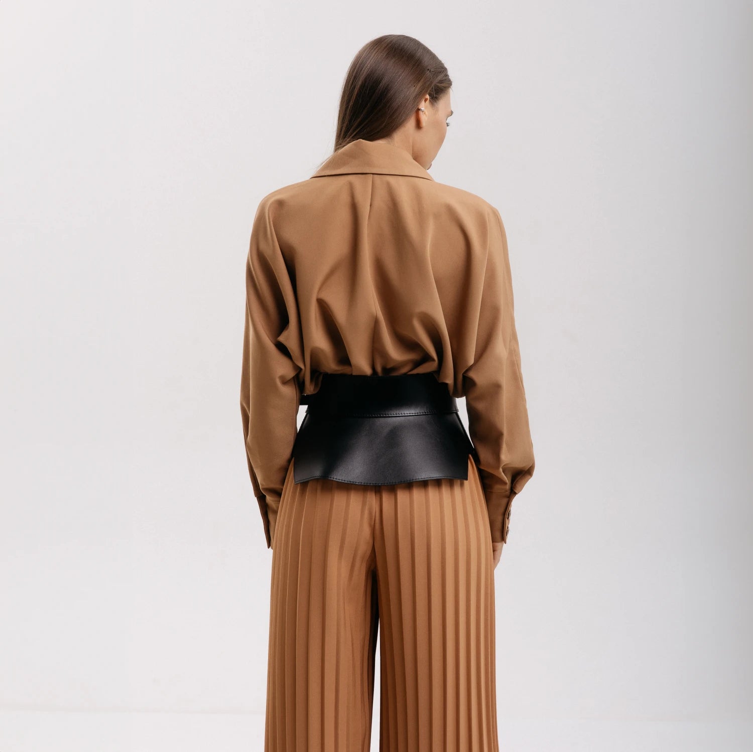 Leather Basque Belt Wing ELLE — Handmade Leather Basque for Women | Brunetka Harness