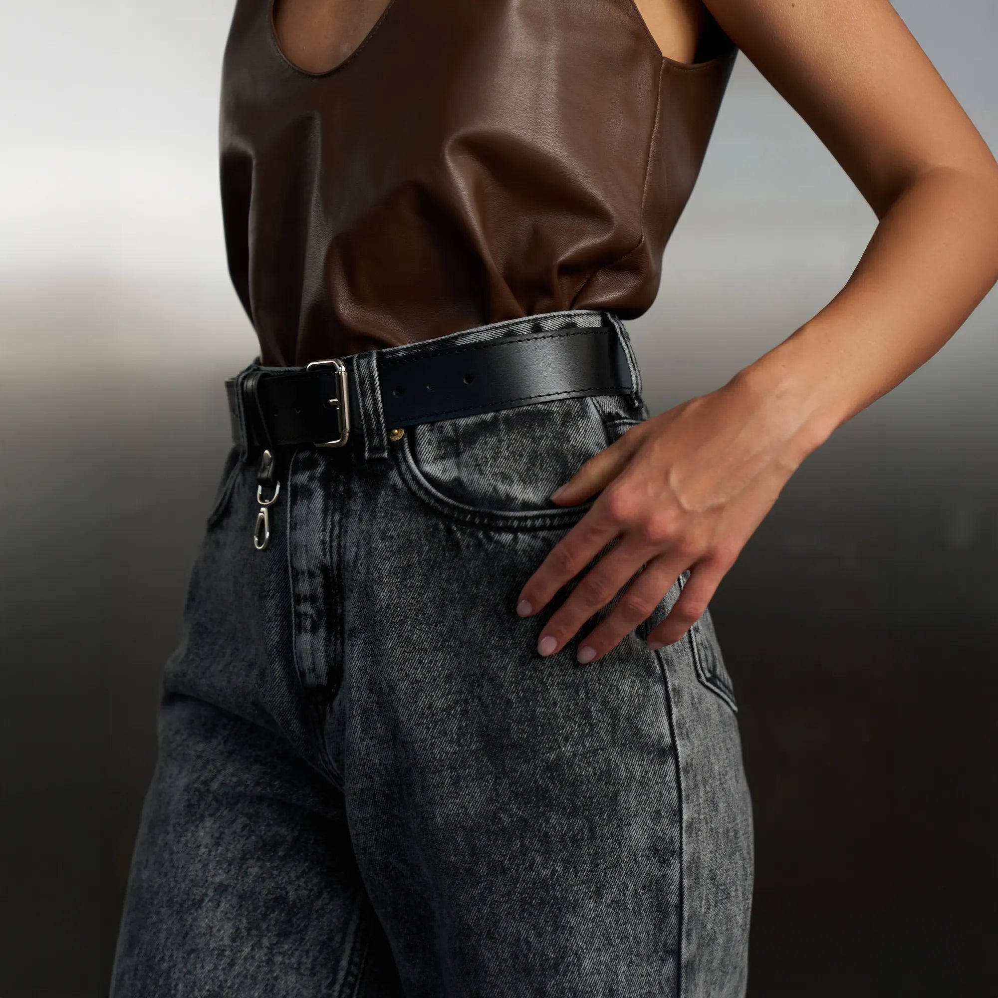 Leather Belt Cardi