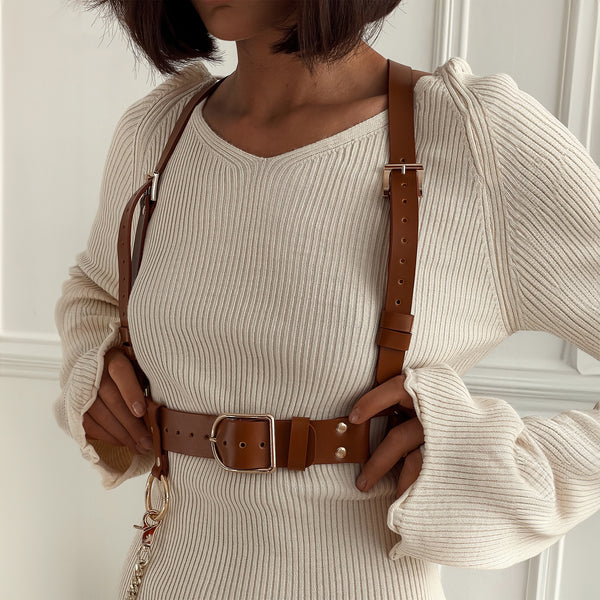 Leather Suspender Harness STELLA — Handmade Leather Harness for Women | Brunetka Harness