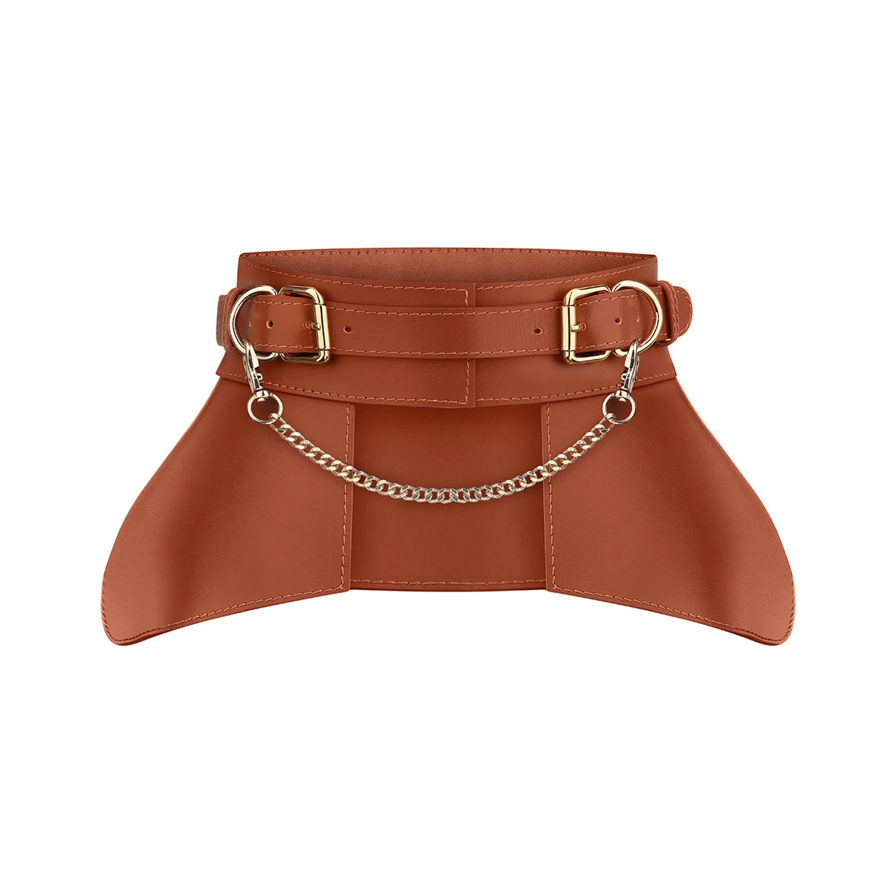 Leather Peplum Skirt With Chain ITALY