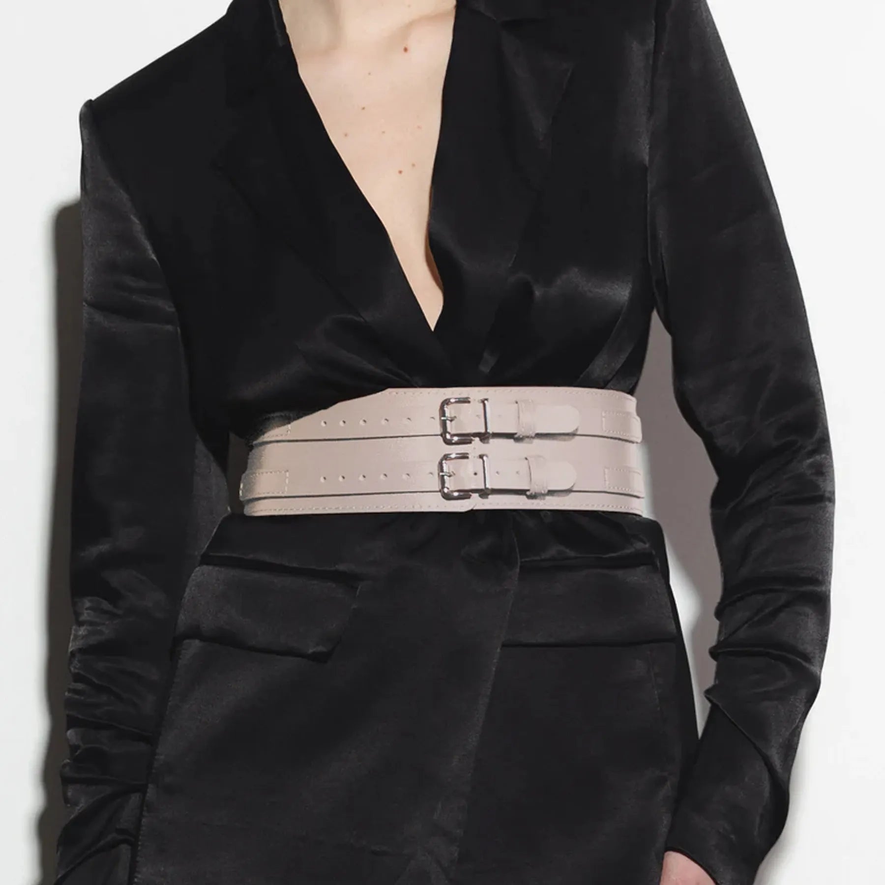 Leather Waist Wide Belt DUO