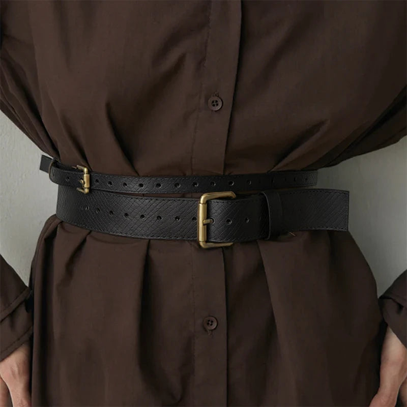 Leather Double Wrap Belt SERENA