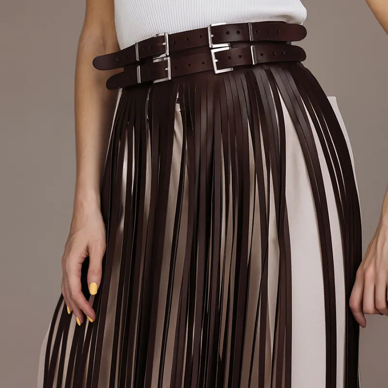 Leather Fringe Skirt ARGO
