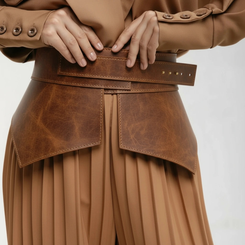 Leather Basque Belt Wing ELLE