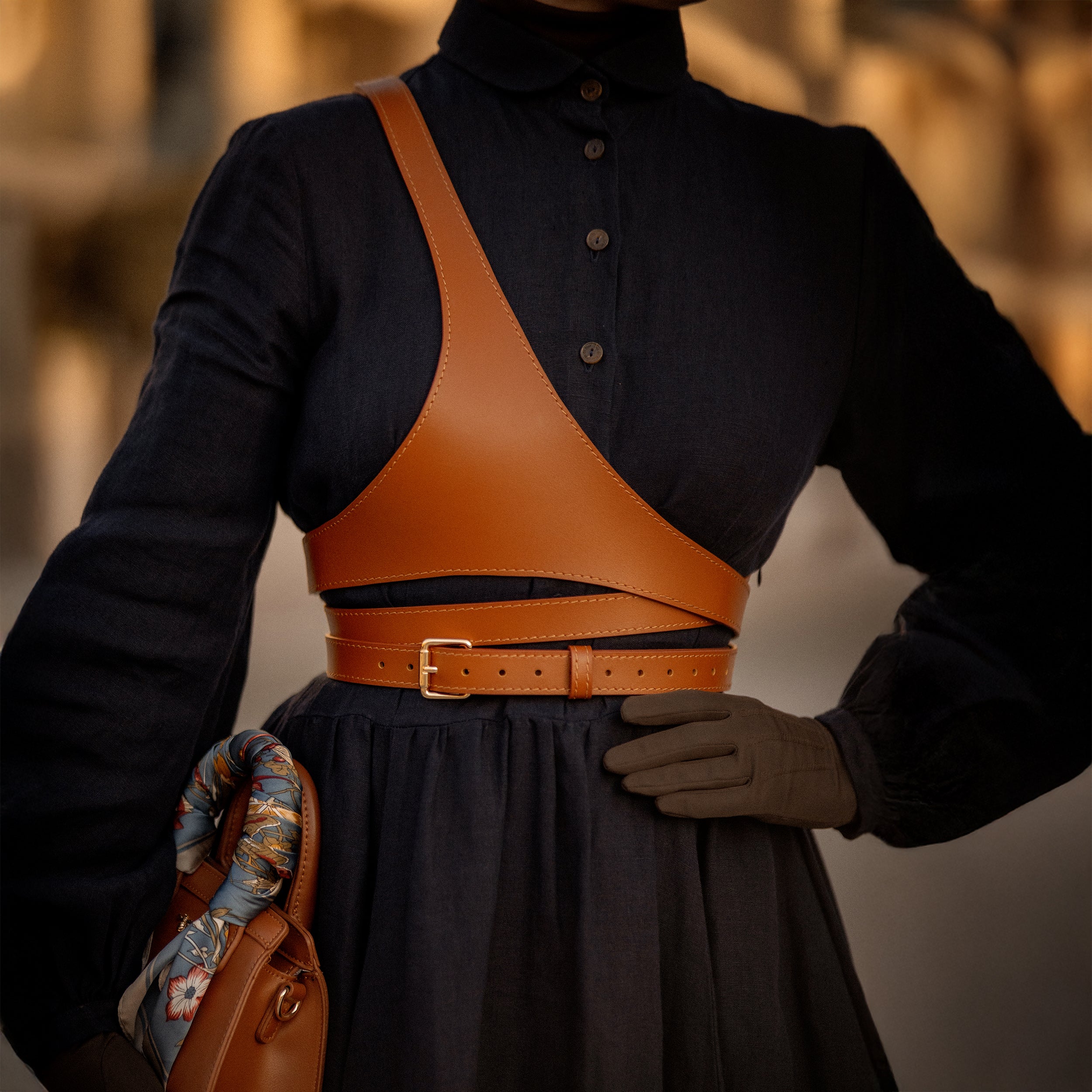 Leather Harness with Shoulder Strap LIGNE