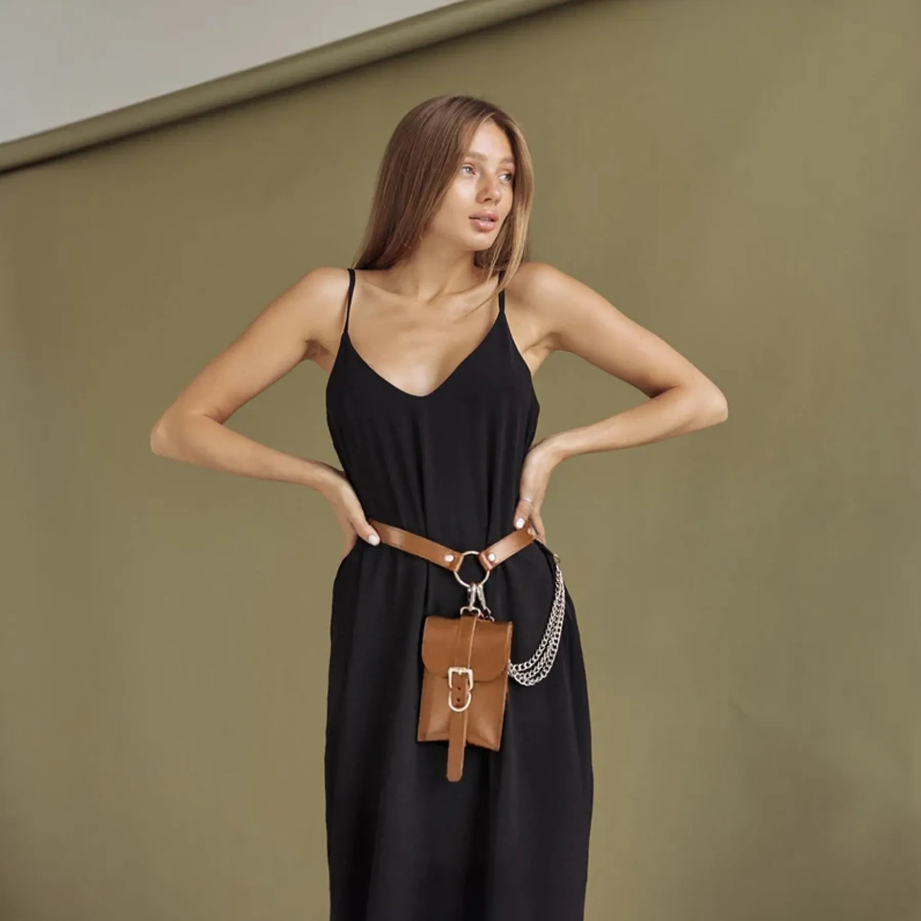 Leather Belt Bag VEL — Handmade Leather Bag for Women | Brunetka Harness