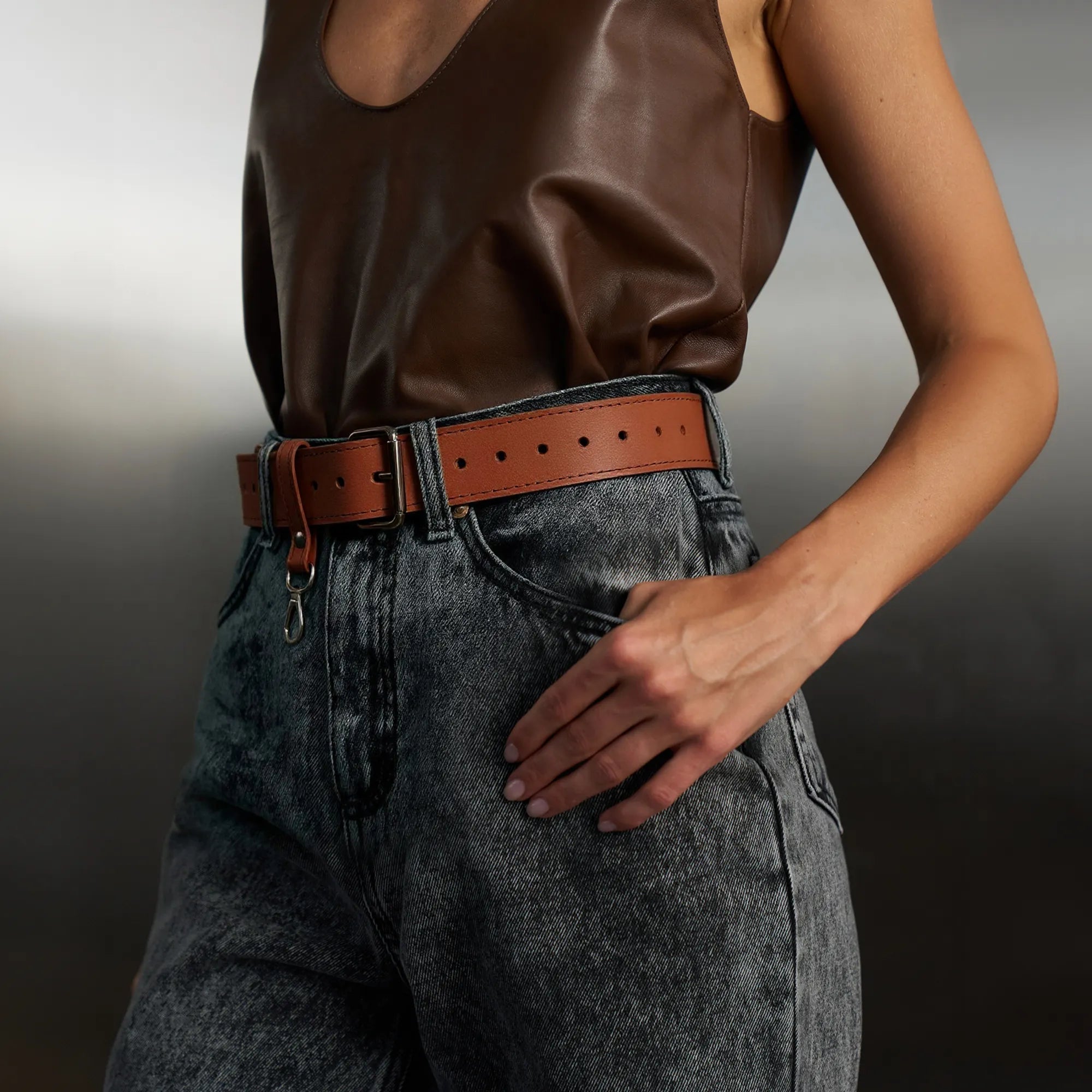 Leather Belt Cardi