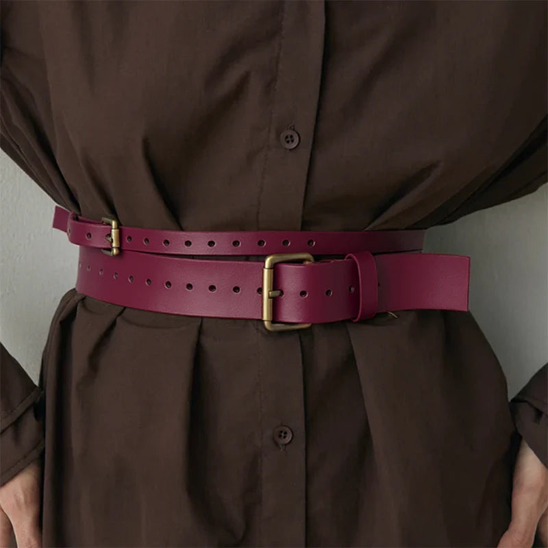 Leather Double Wrap Belt SERENA