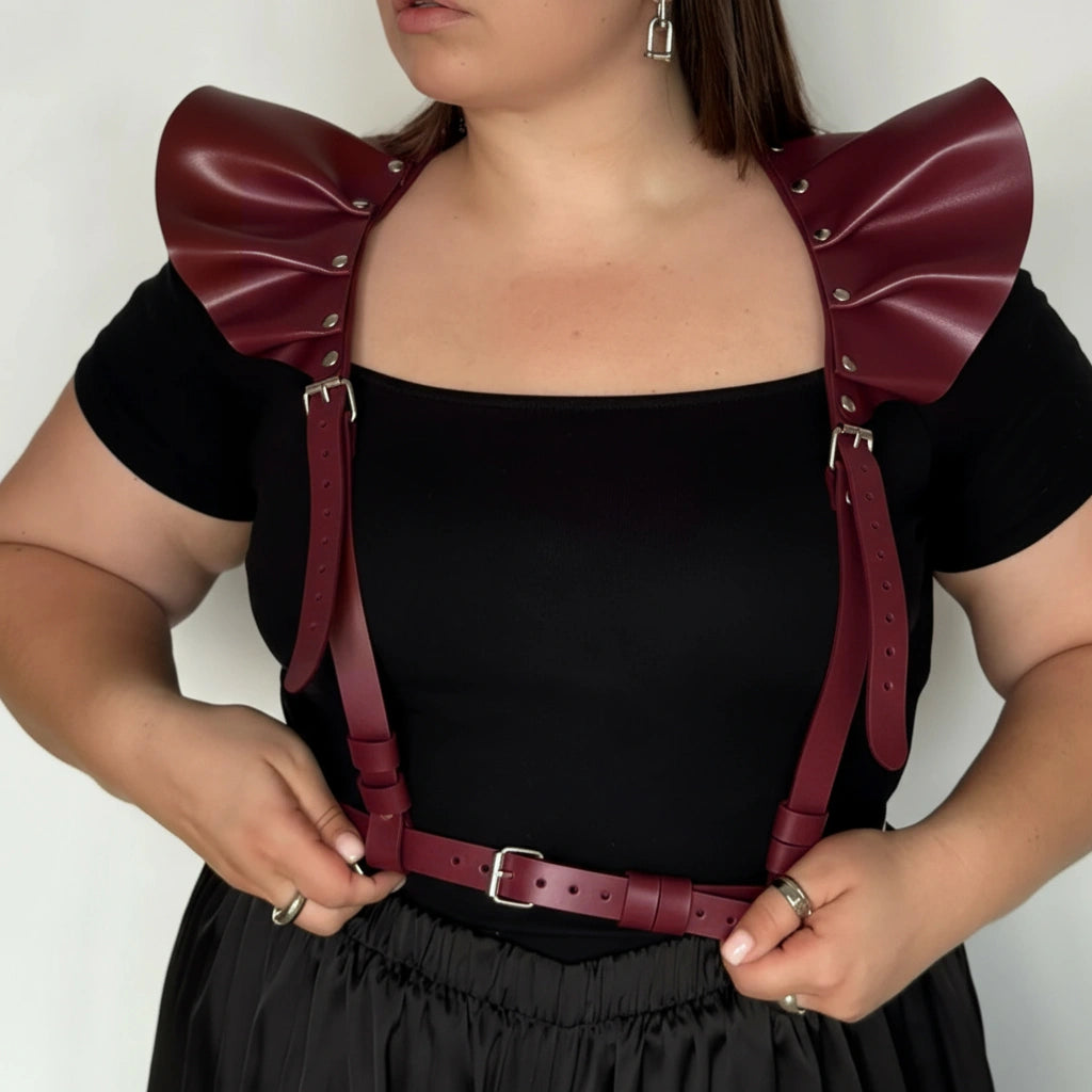 Leather Harness Top with Wings AERIA