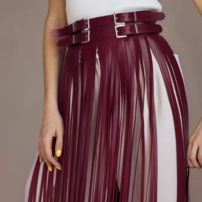 Leather Fringe Skirt ARGO