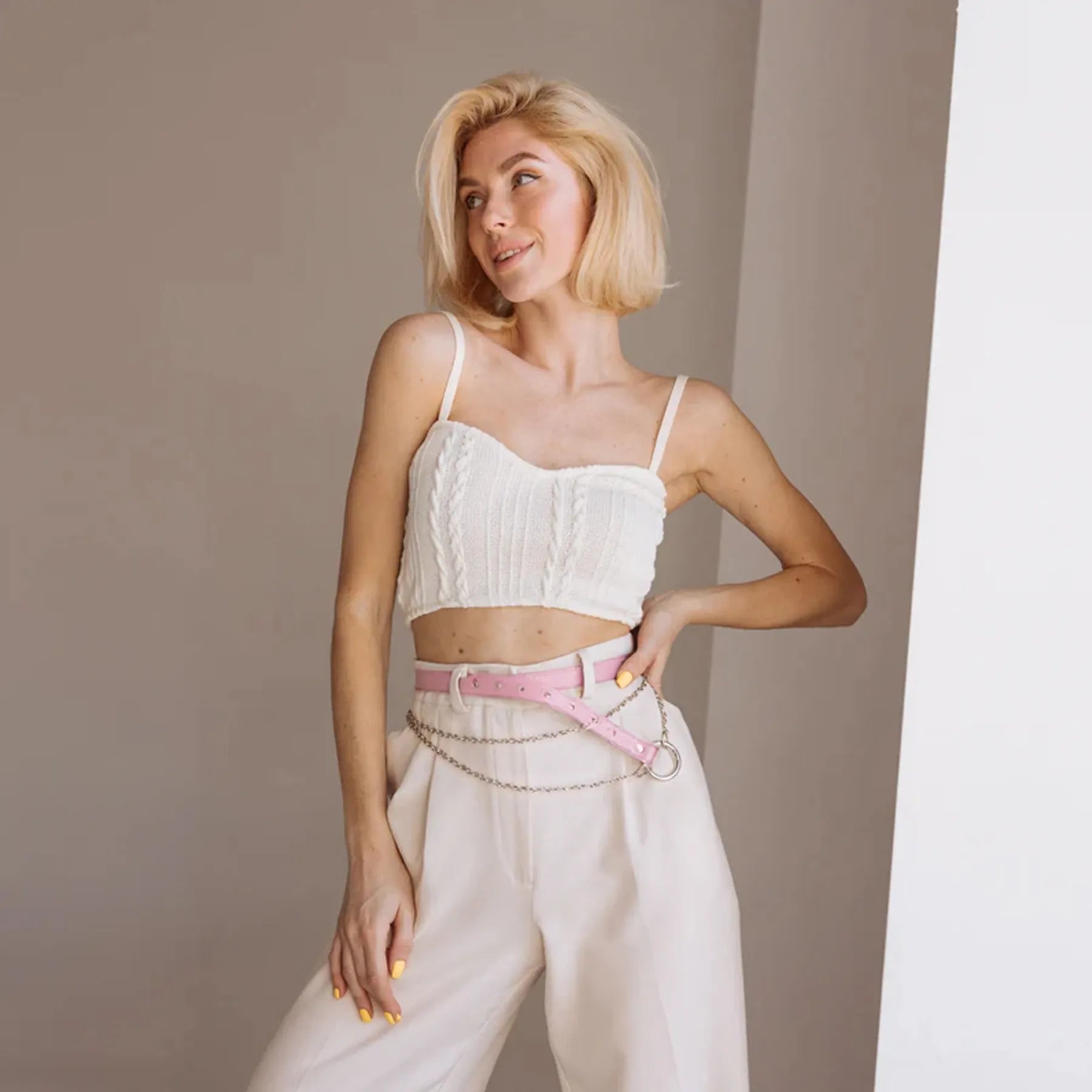 Leather Belt With Chains ILLER