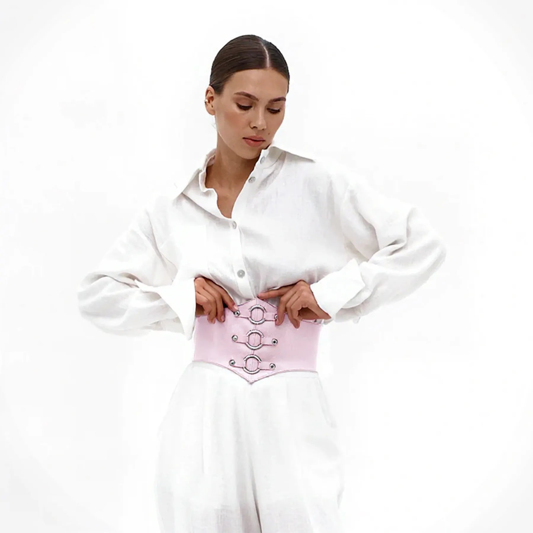 Leather Underbust Corset Rings of SATURN
