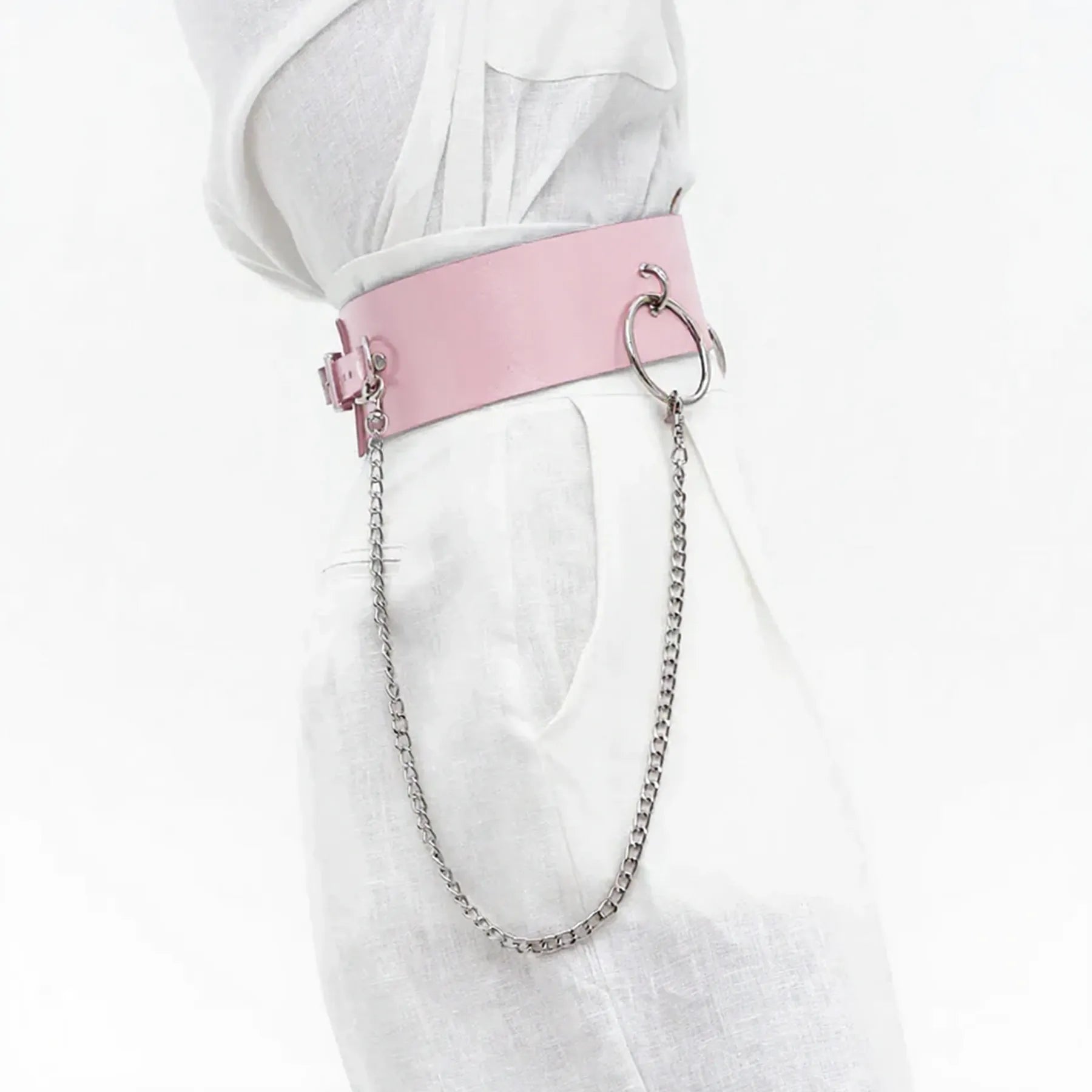 Leather Waist Belt with Chain AURORA