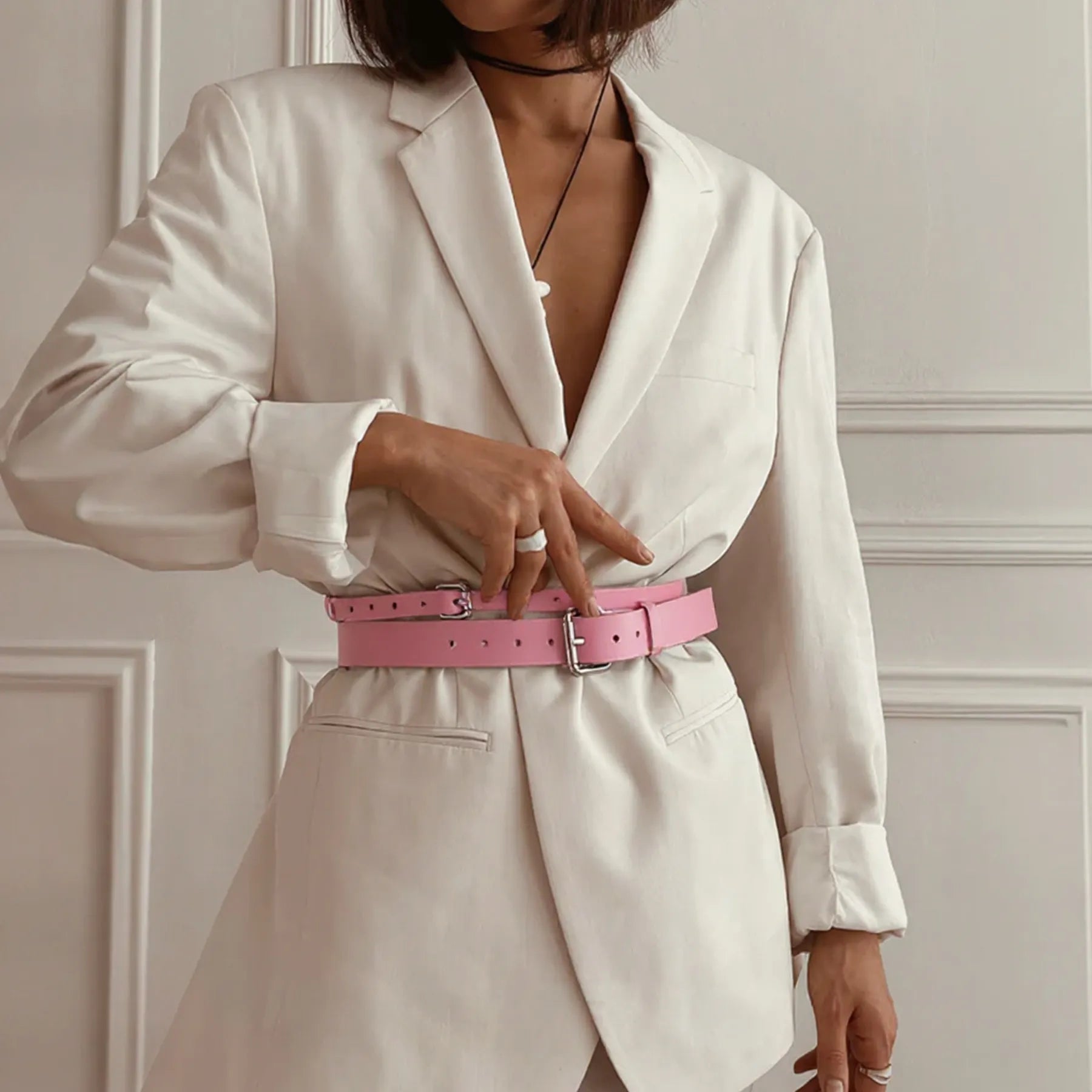 Leather Double Wrap Belt SERENA