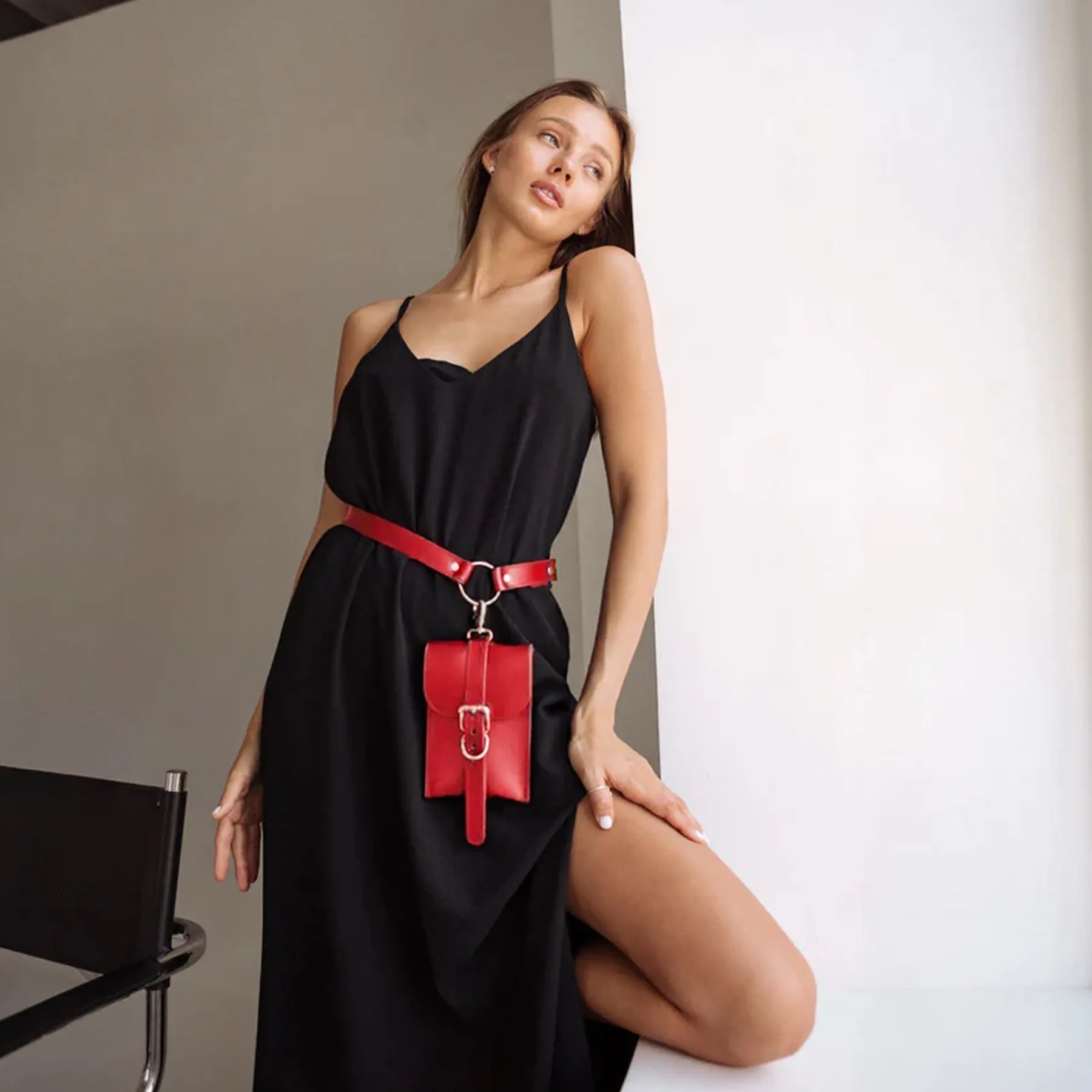 Leather Belt Bag VEL — Handmade Leather Bag for Women | Brunetka Harness