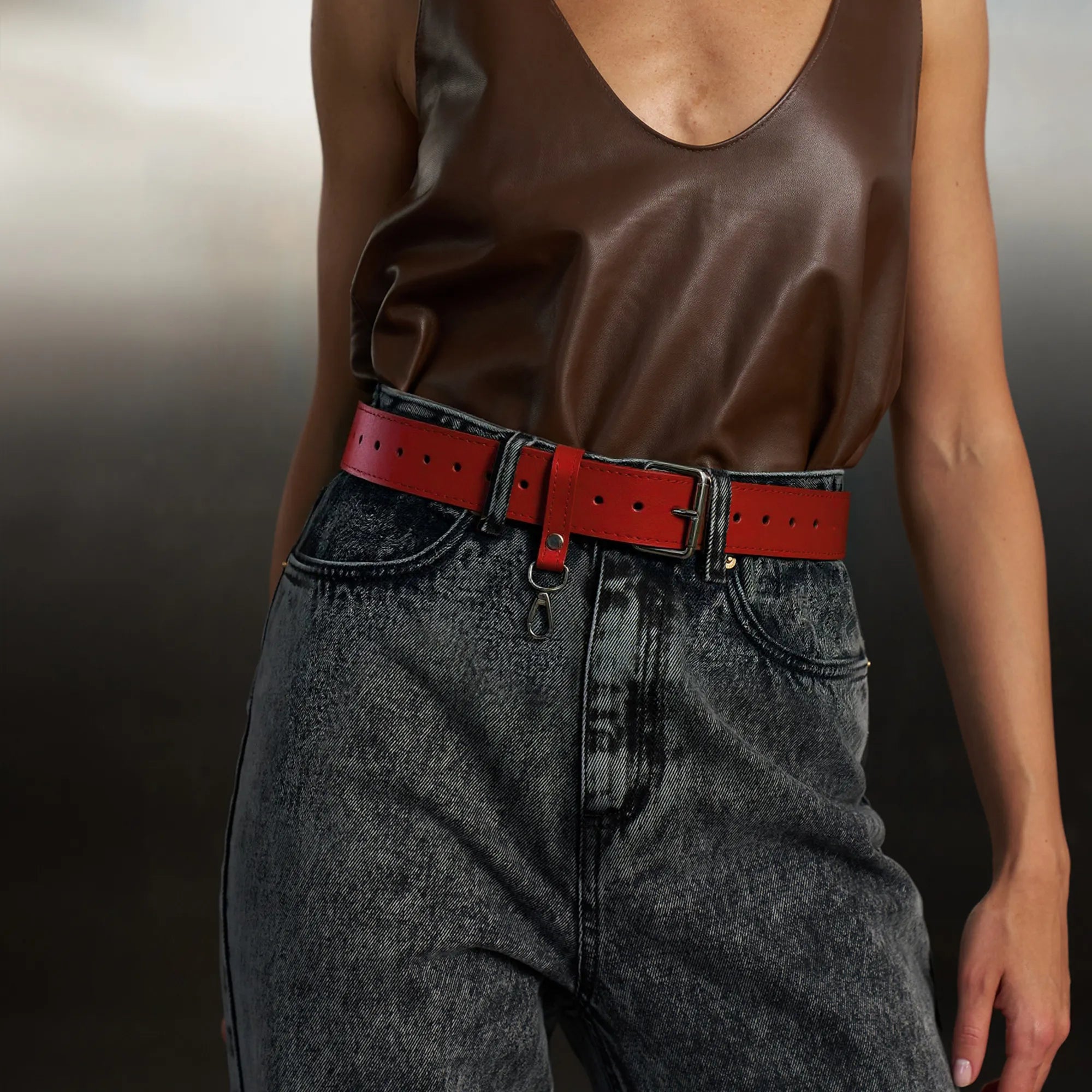 Leather Belt Cardi