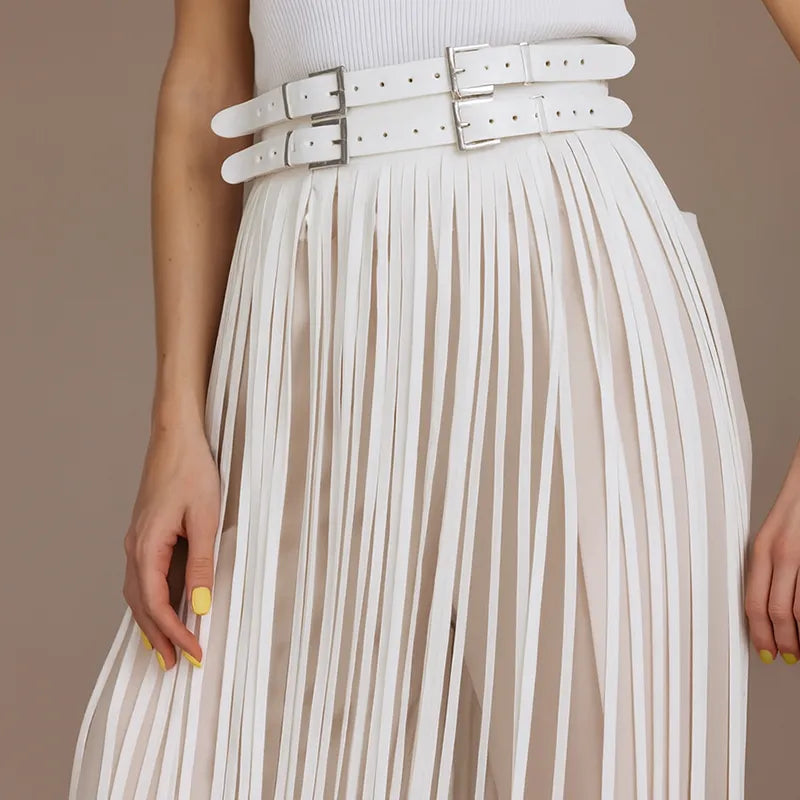 Leather Fringe Skirt ARGO