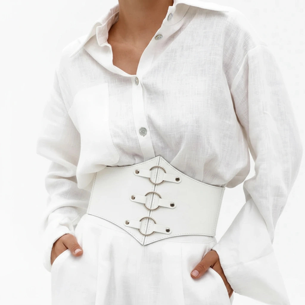 Leather Underbust Corset Rings of SATURN
