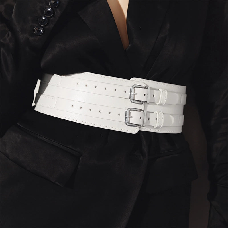 Leather Waist Wide Belt DUO