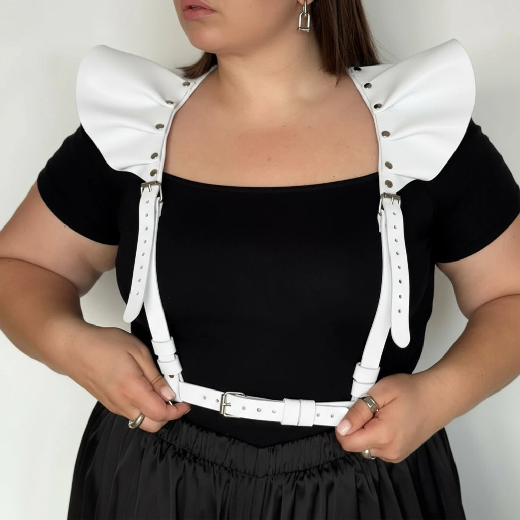 Leather Harness Top with Wings AERIA