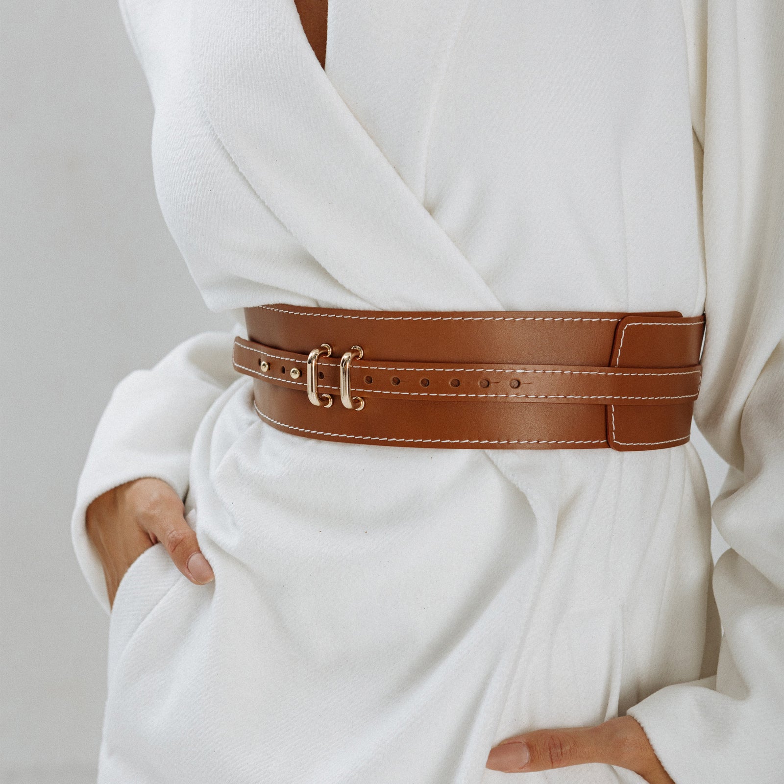 Leather Wide Waist Belt – High Waist Belt for Dresses