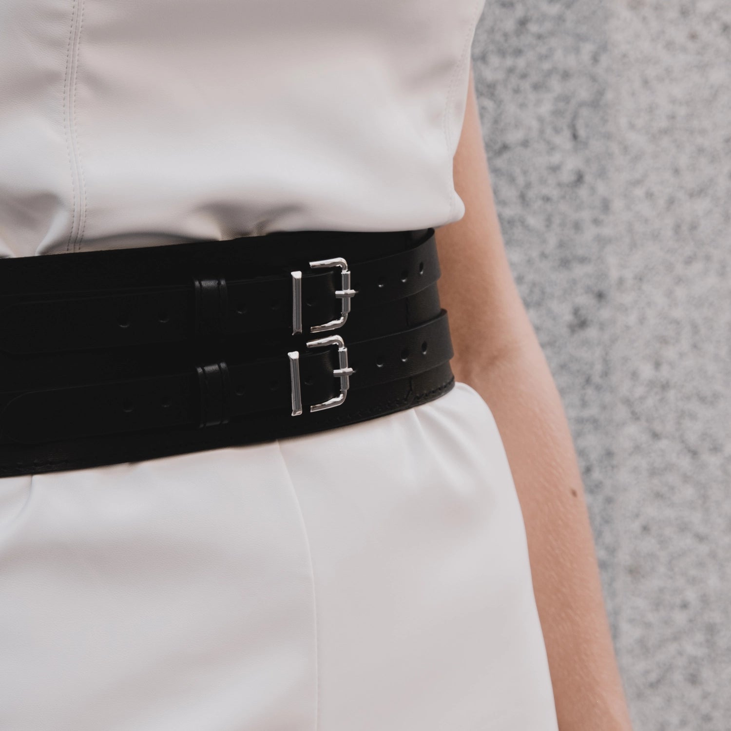 Leather Waist Wide Belt DUO