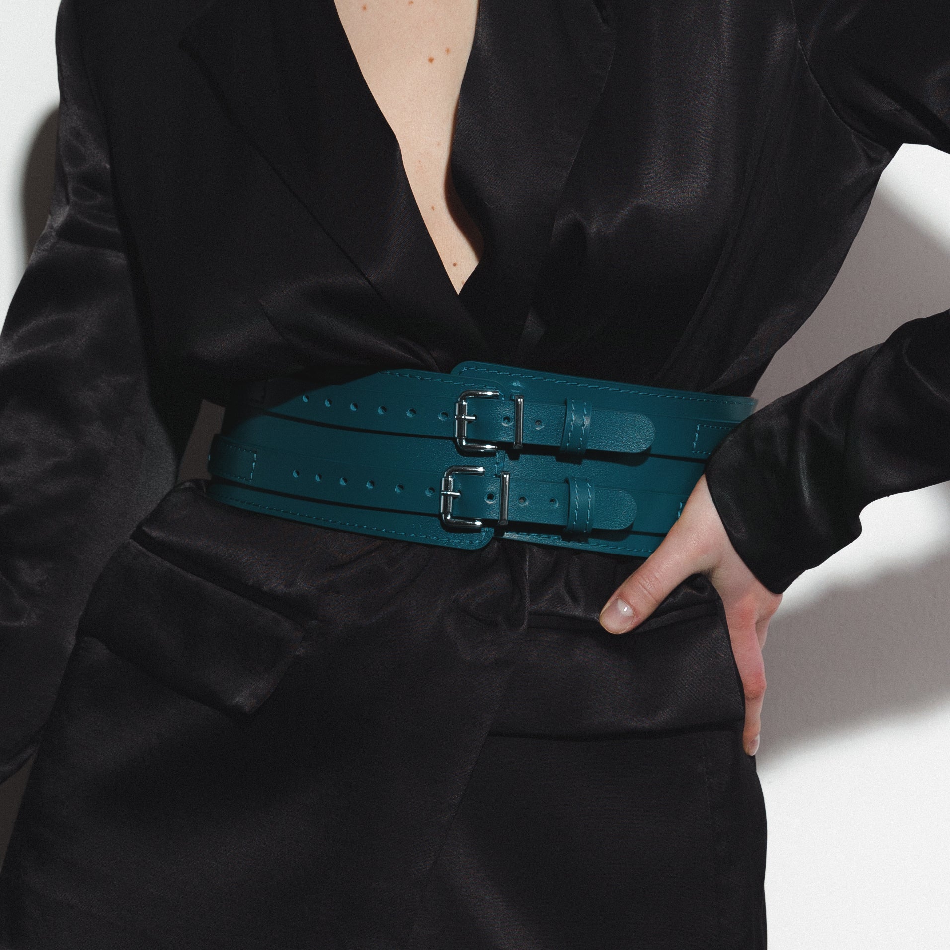 Leather Waist Wide Belt DUO