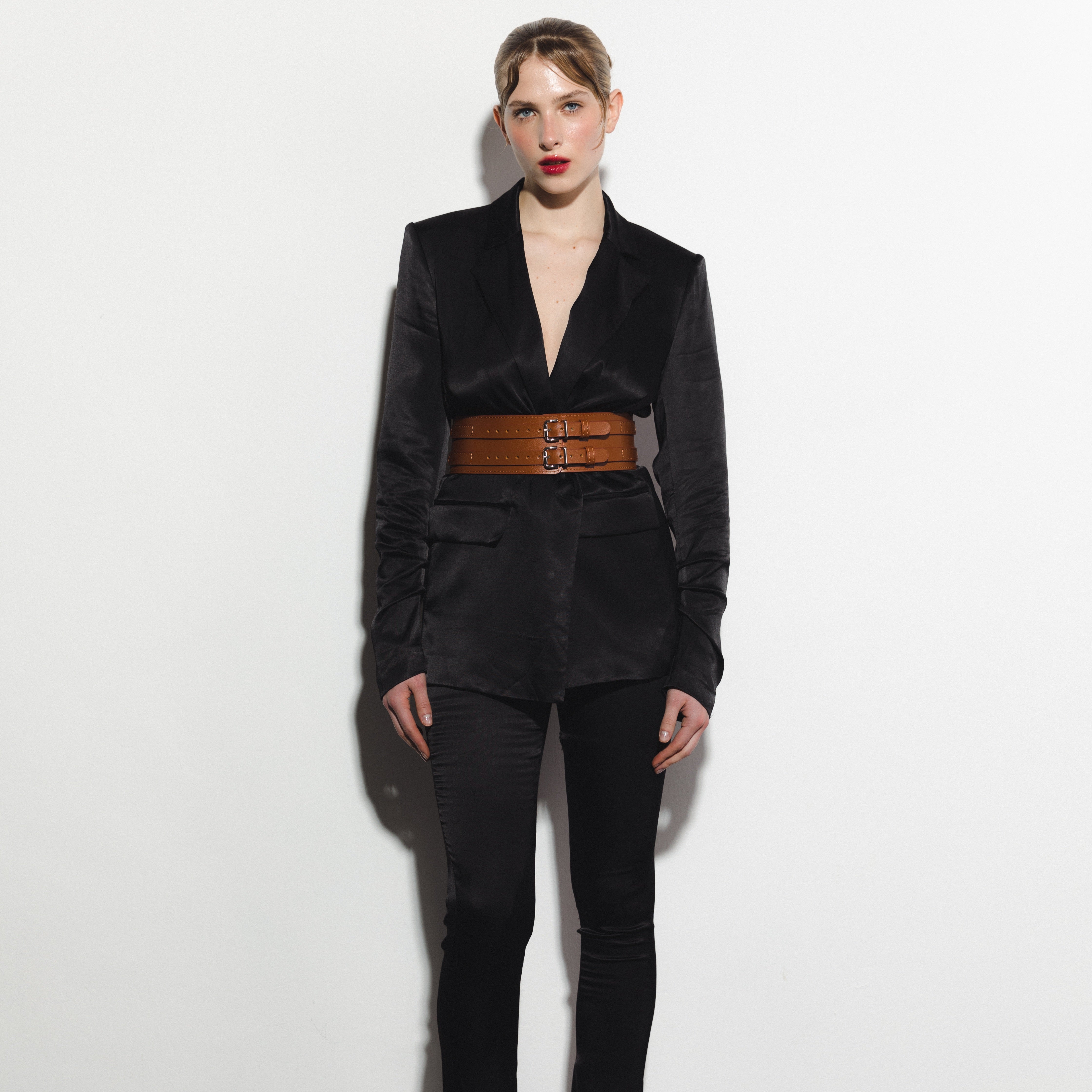 Leather Waist Wide Belt DUO