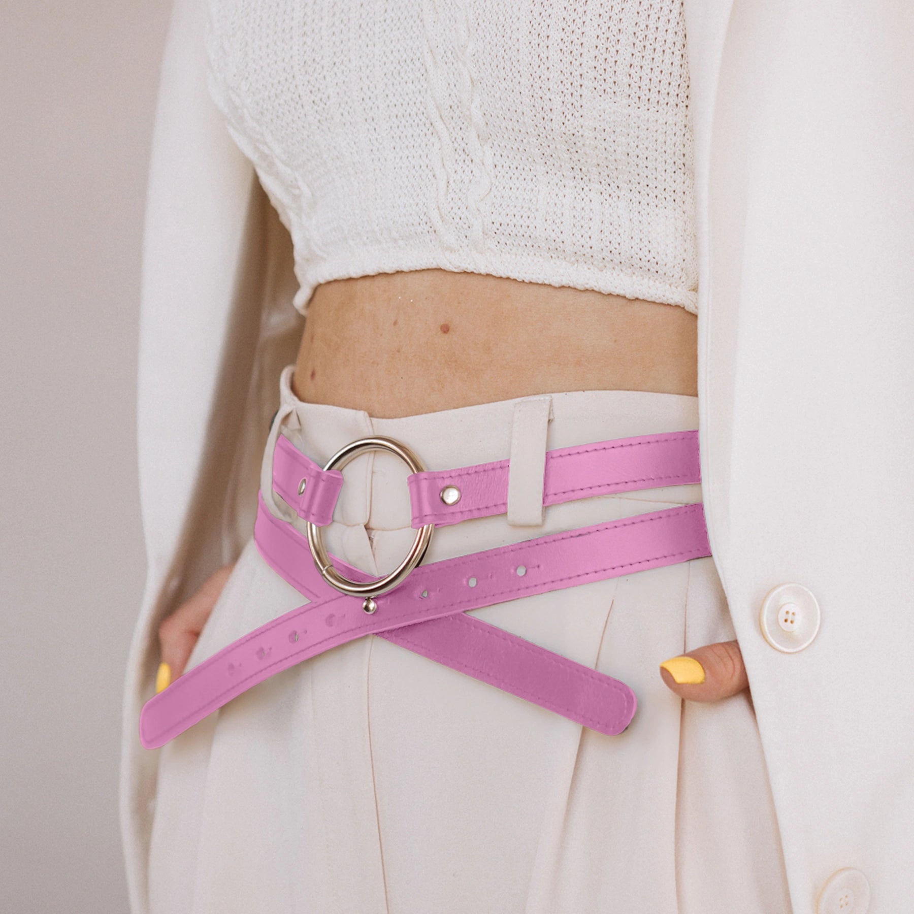 Leather Belt With Rings ELYSSARA