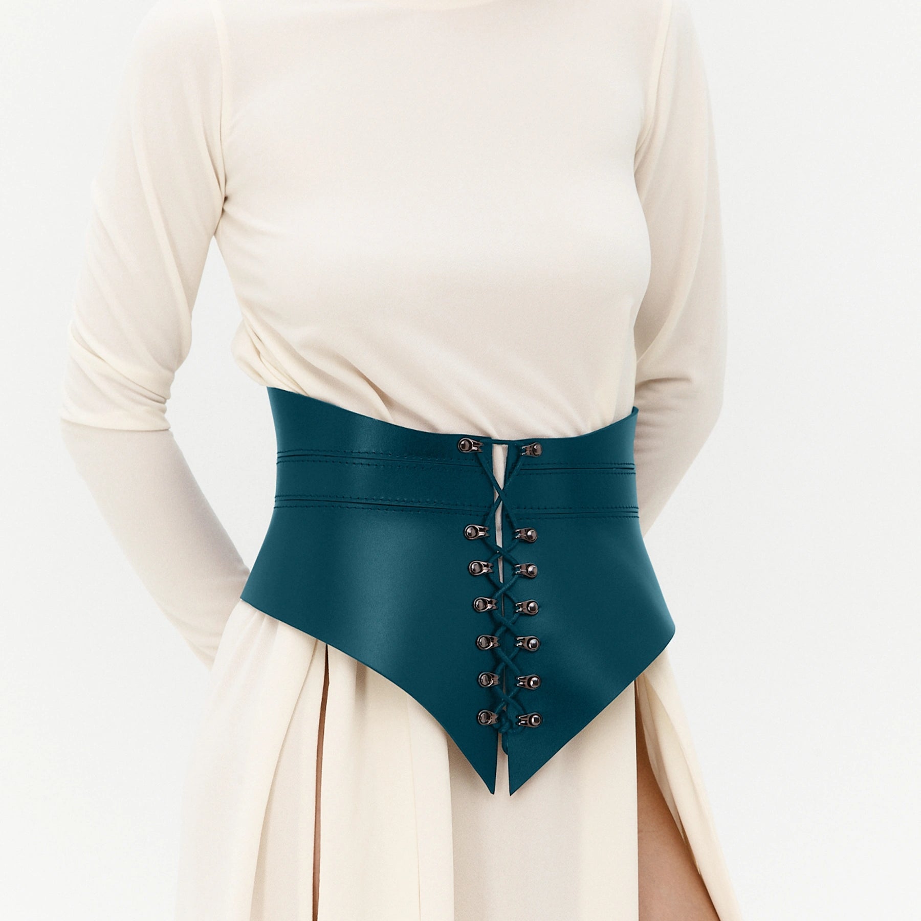 Leather Peplum Belt SELENE