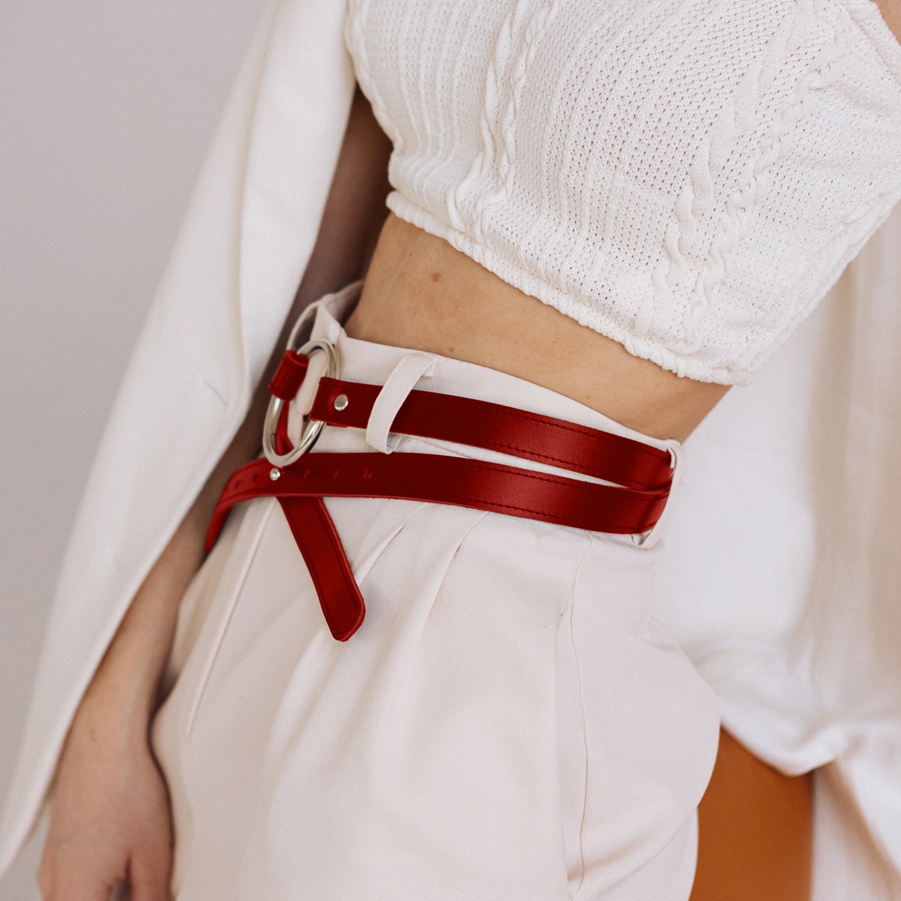 Leather Belt With Rings ELYSSARA