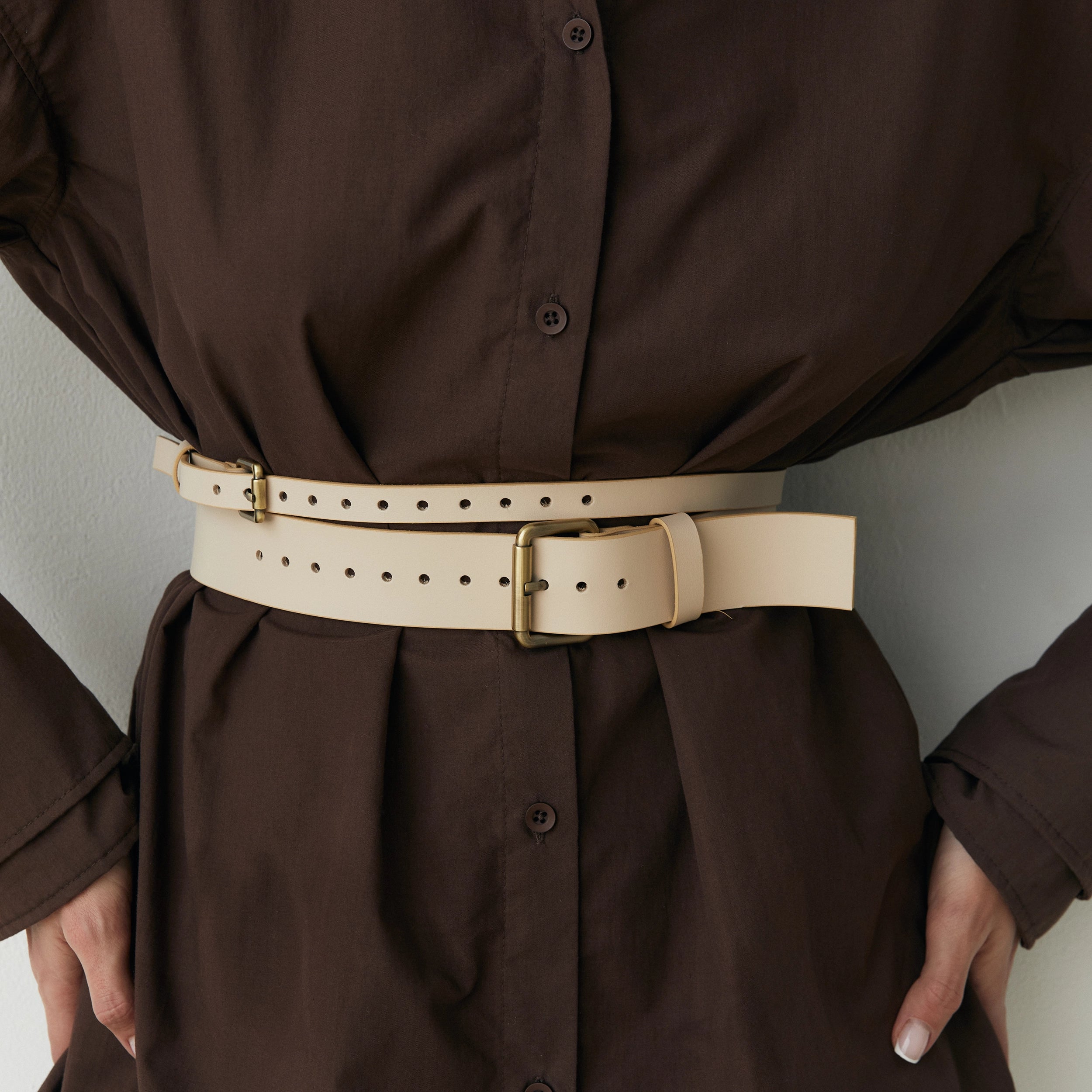 Leather Double Wrap Belt SERENA