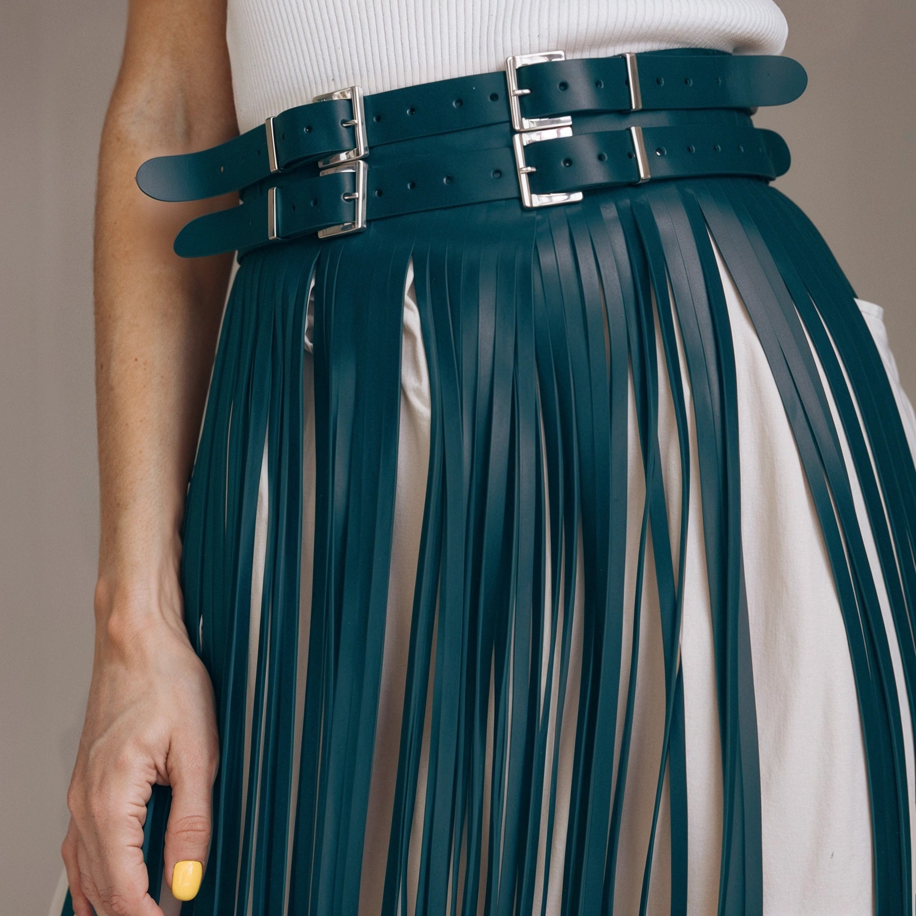 Maxi Skirt With Fringe Leather Long Fringe Skirt BrunetkaHarness