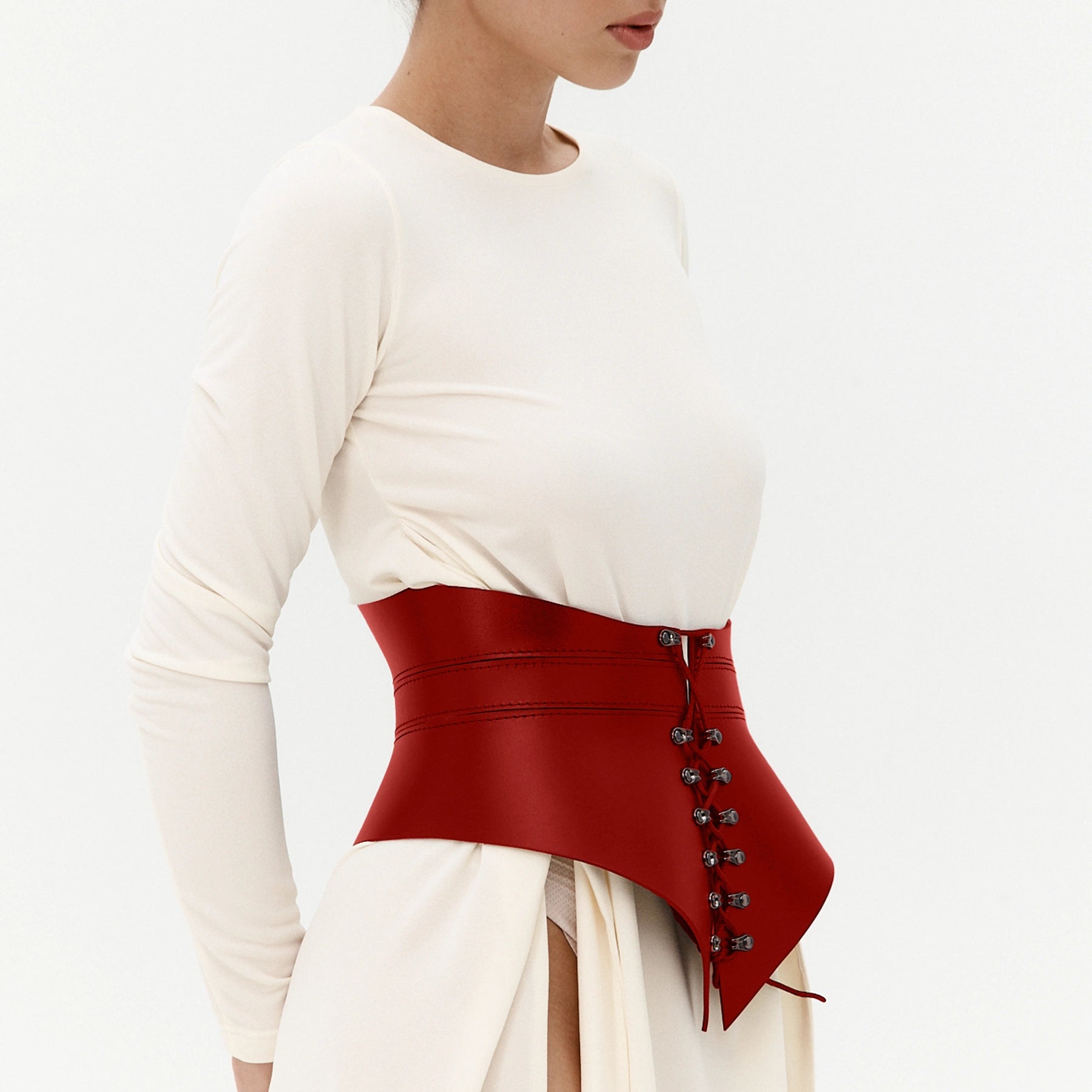 Leather Peplum Belt SELENE