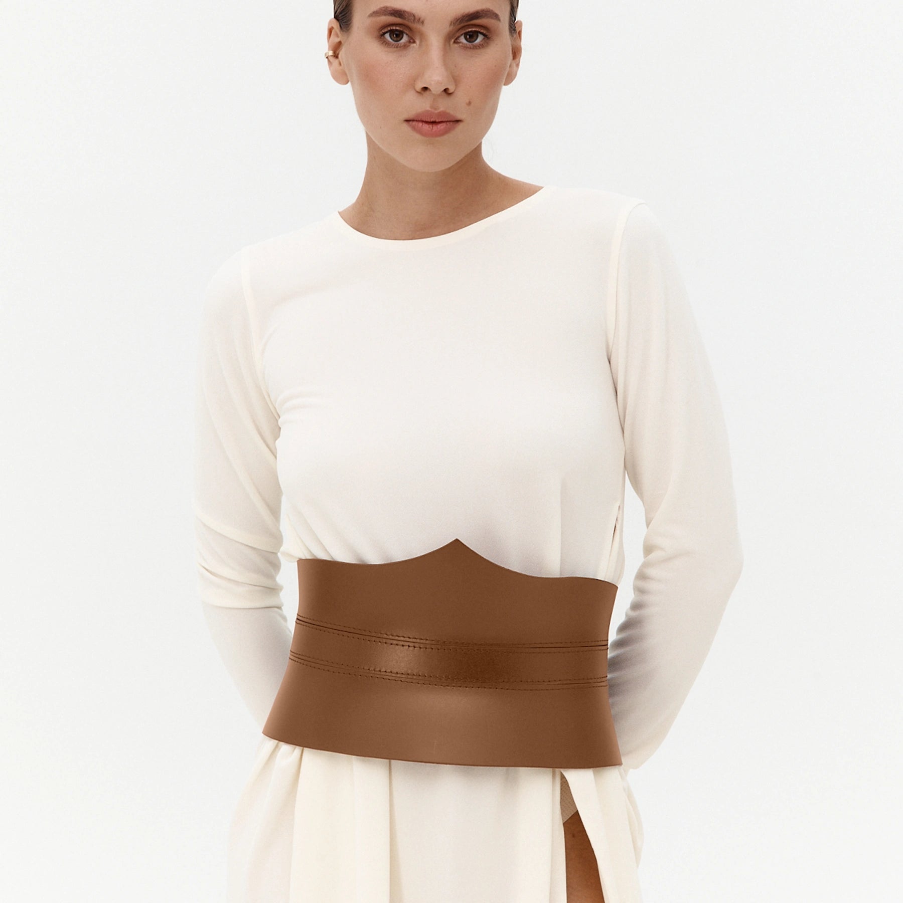 Leather Peplum Belt SELENE