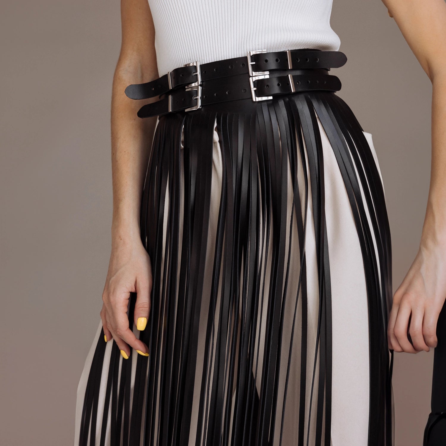 Leather Fringe Skirt ARGO