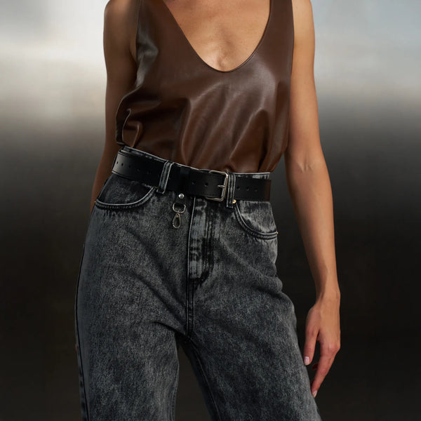 Leather Belt Cardi