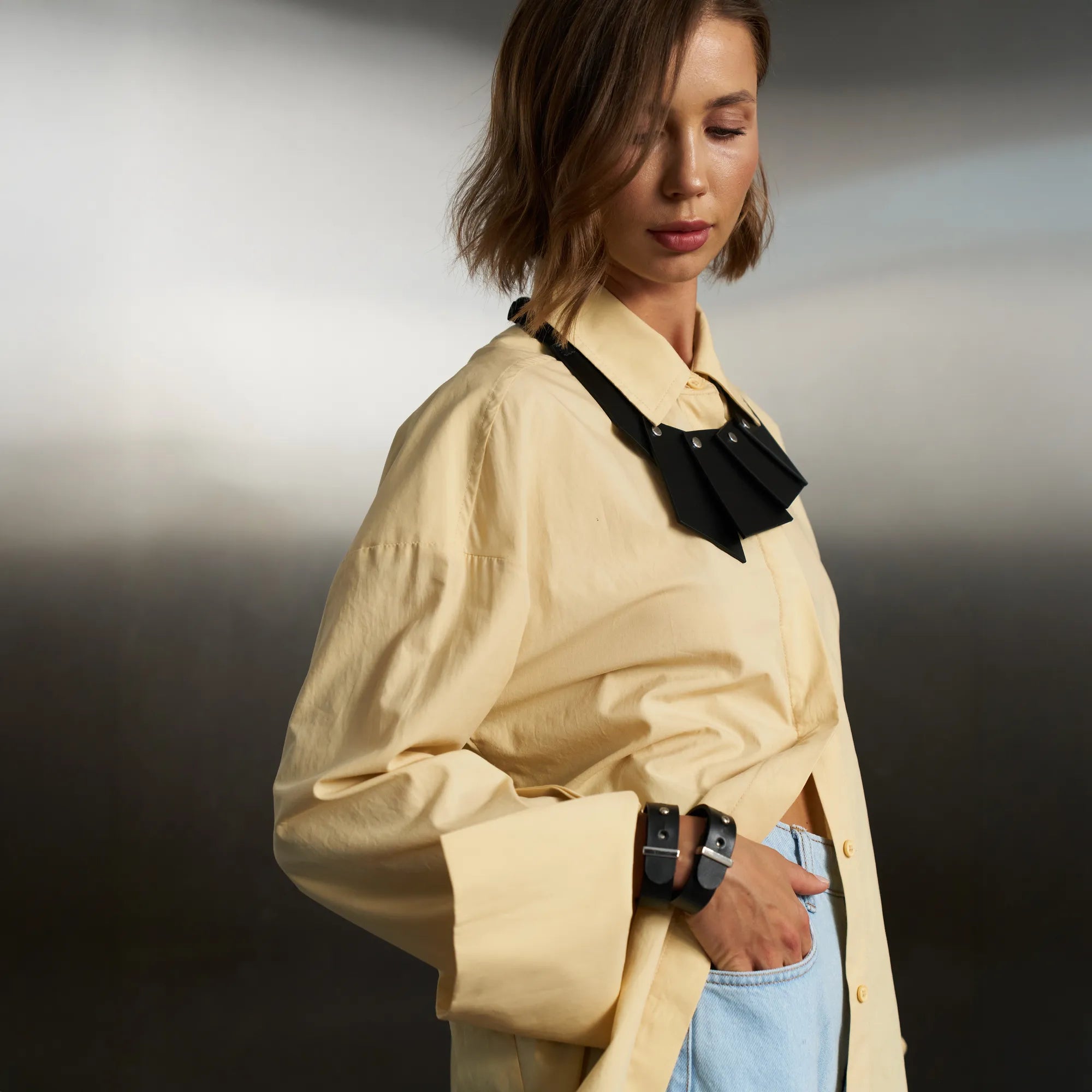Leather Set Choker and Bracelet Nikki