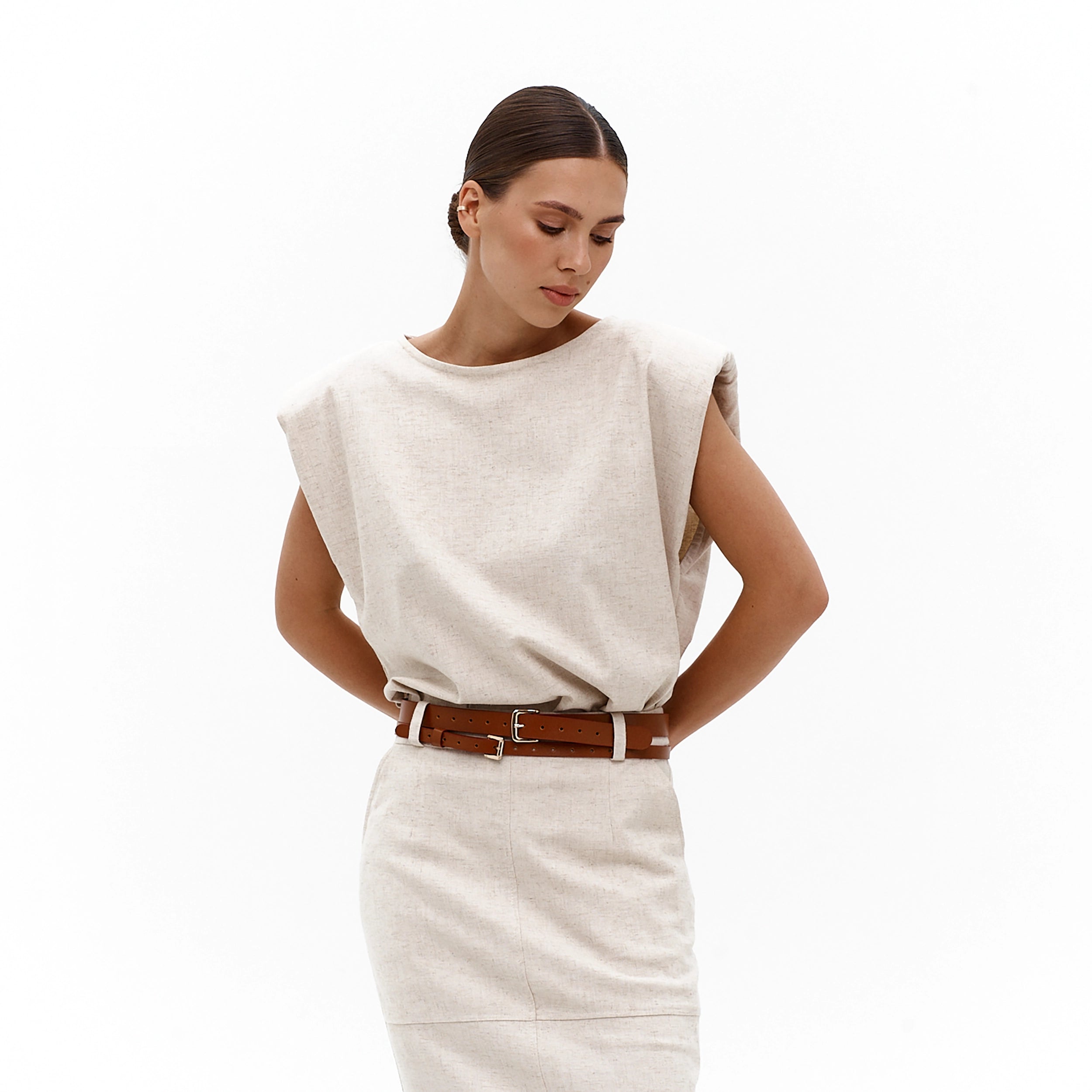 Leather Double Wrap Belt SERENA