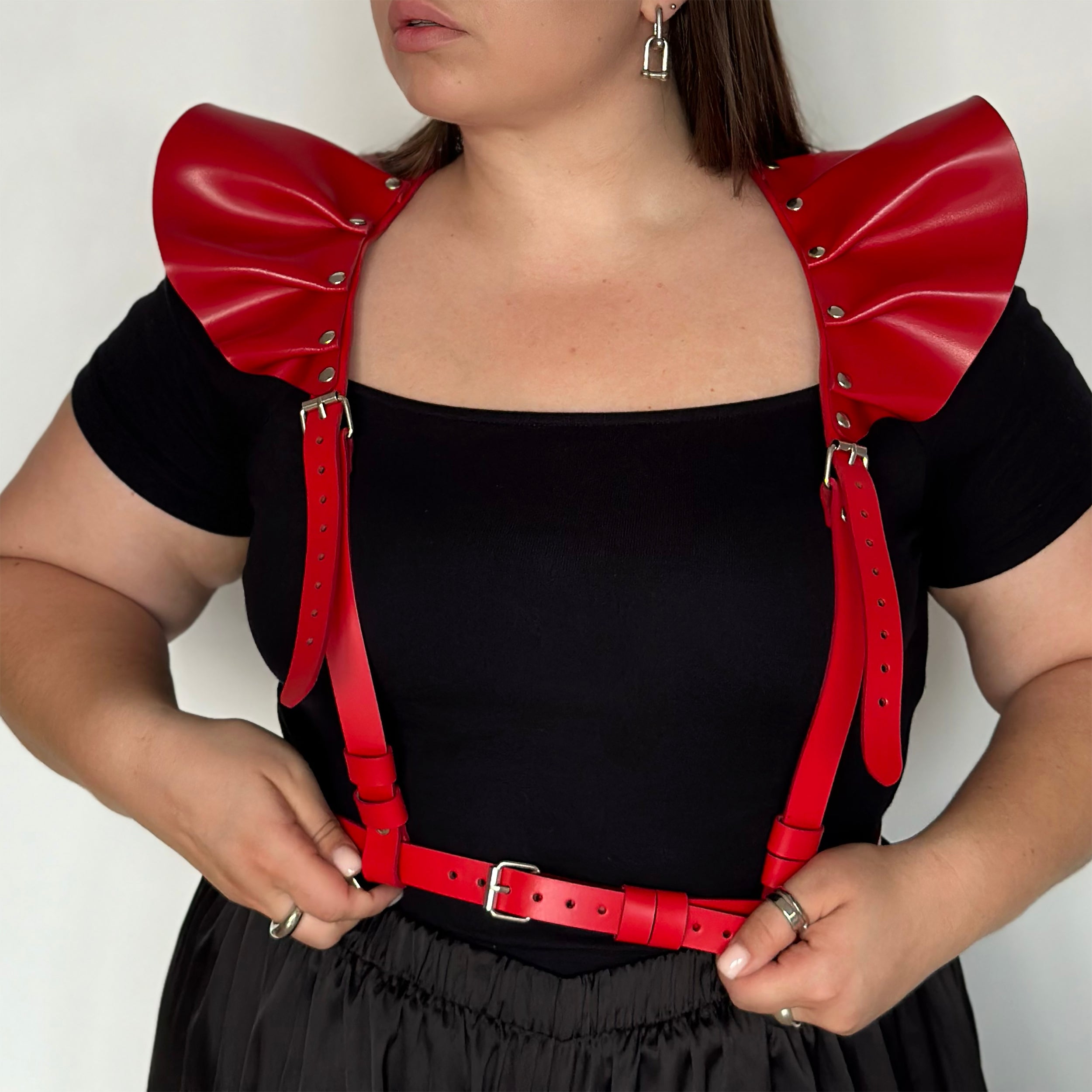 Leather Harness Top with Wings AERIA