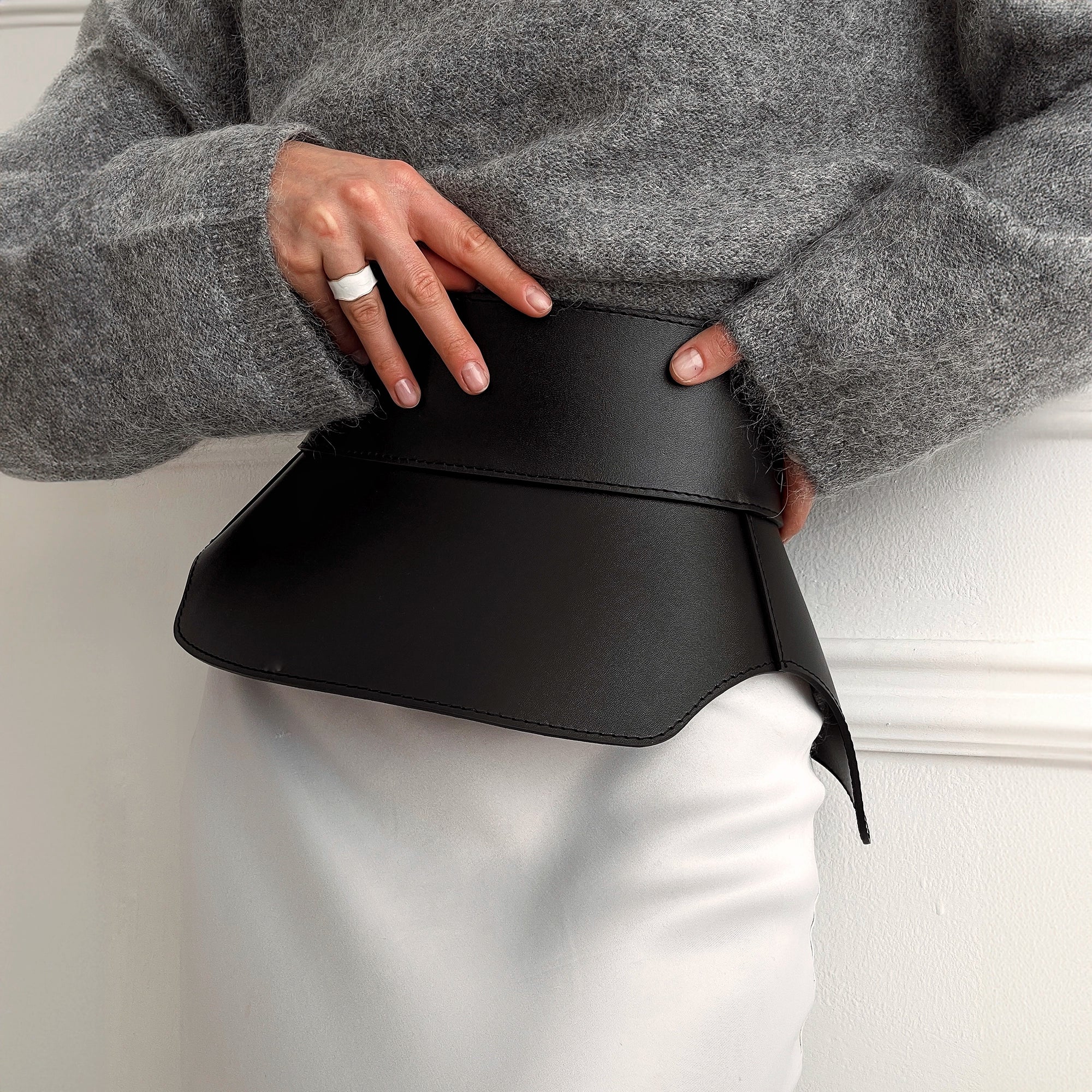 Leather Peplum Basque Belt Wide Waist Cincher BrunetkaHarness