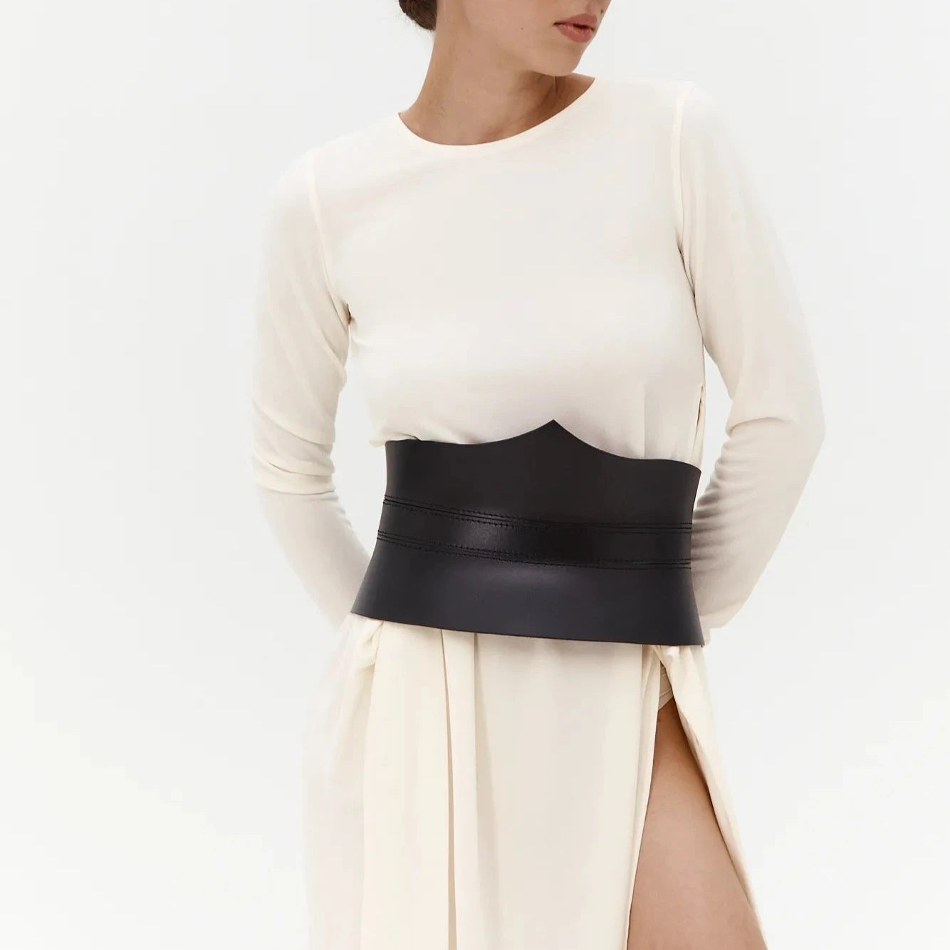 Leather Peplum Belt SELENE