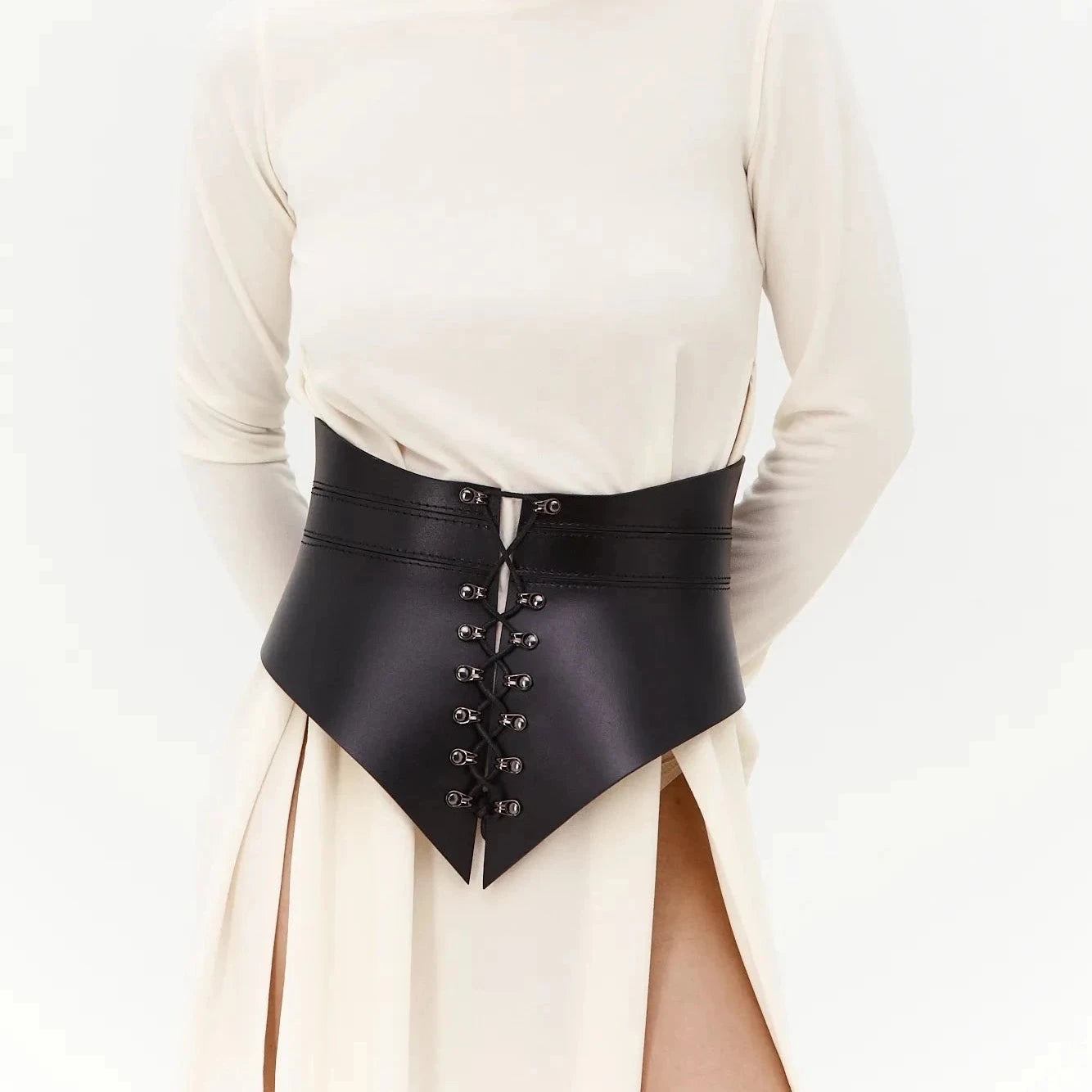 Leather Peplum Belt SELENE