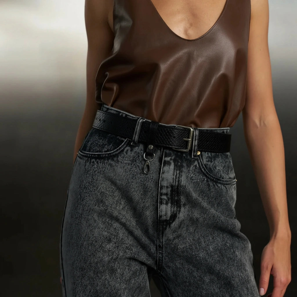 Leather Belt Cardi
