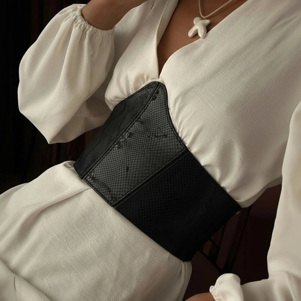 Leather Underbust Corset Half MOON