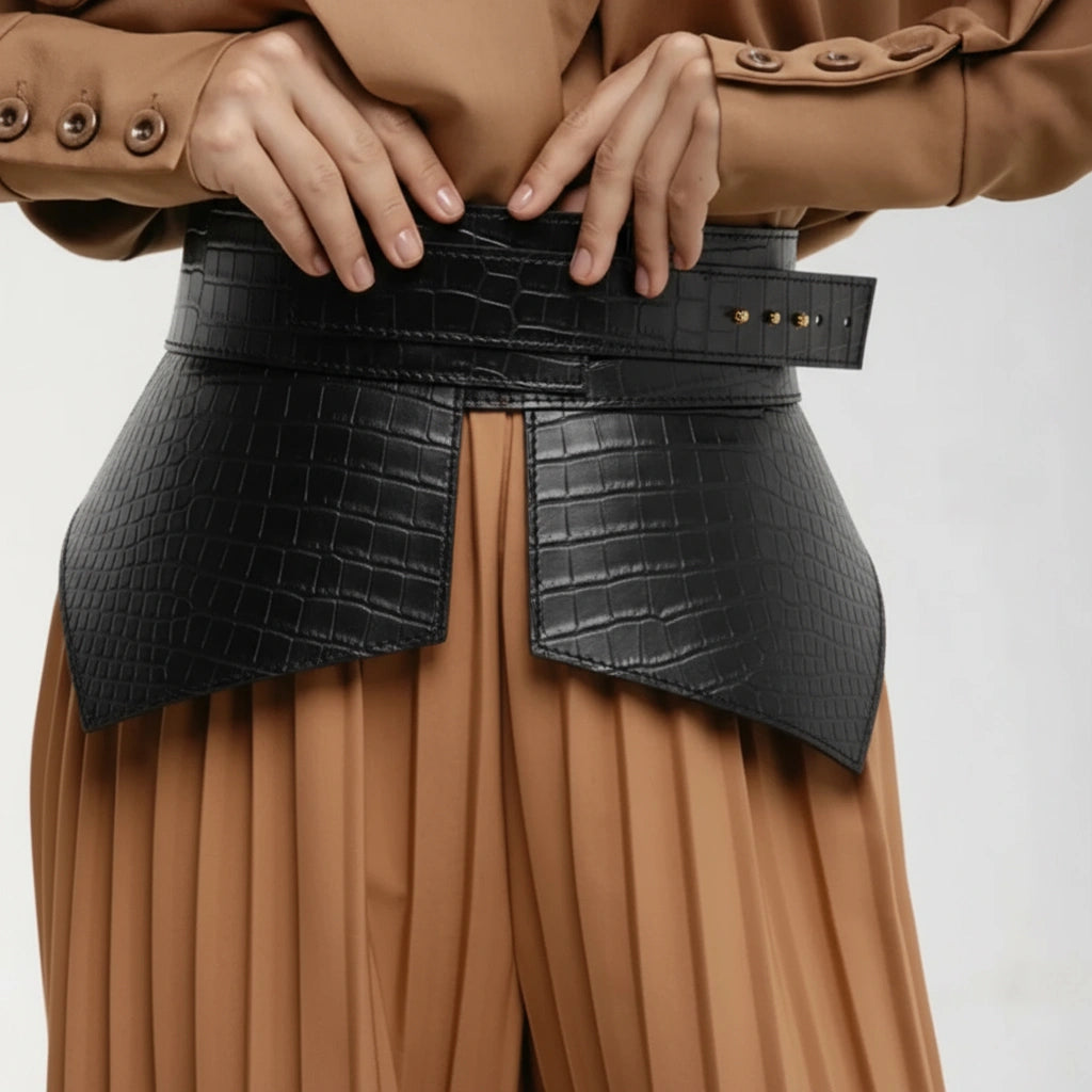Leather Basque Belt Wing ELLE